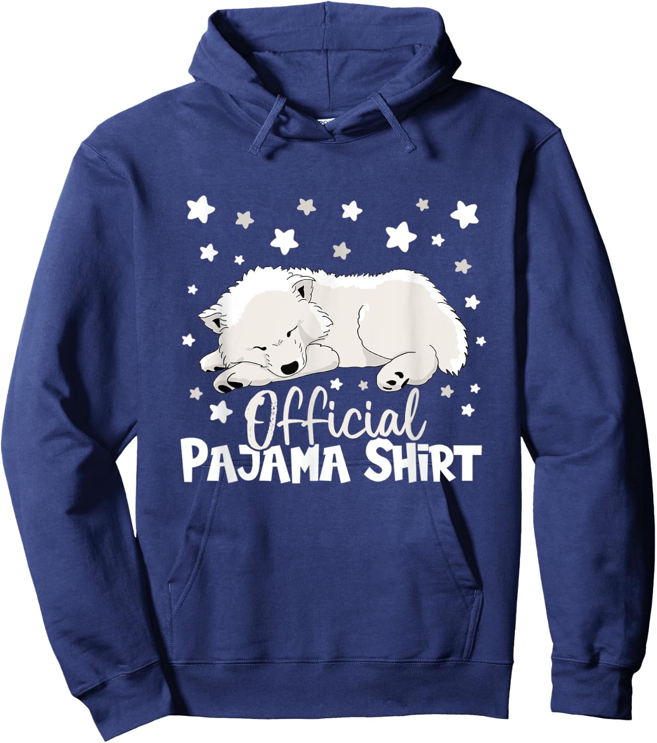 Official pajama napping shirt Samoyed dog pajamas Men Women Kids Hoodie - Hoodie | Navy