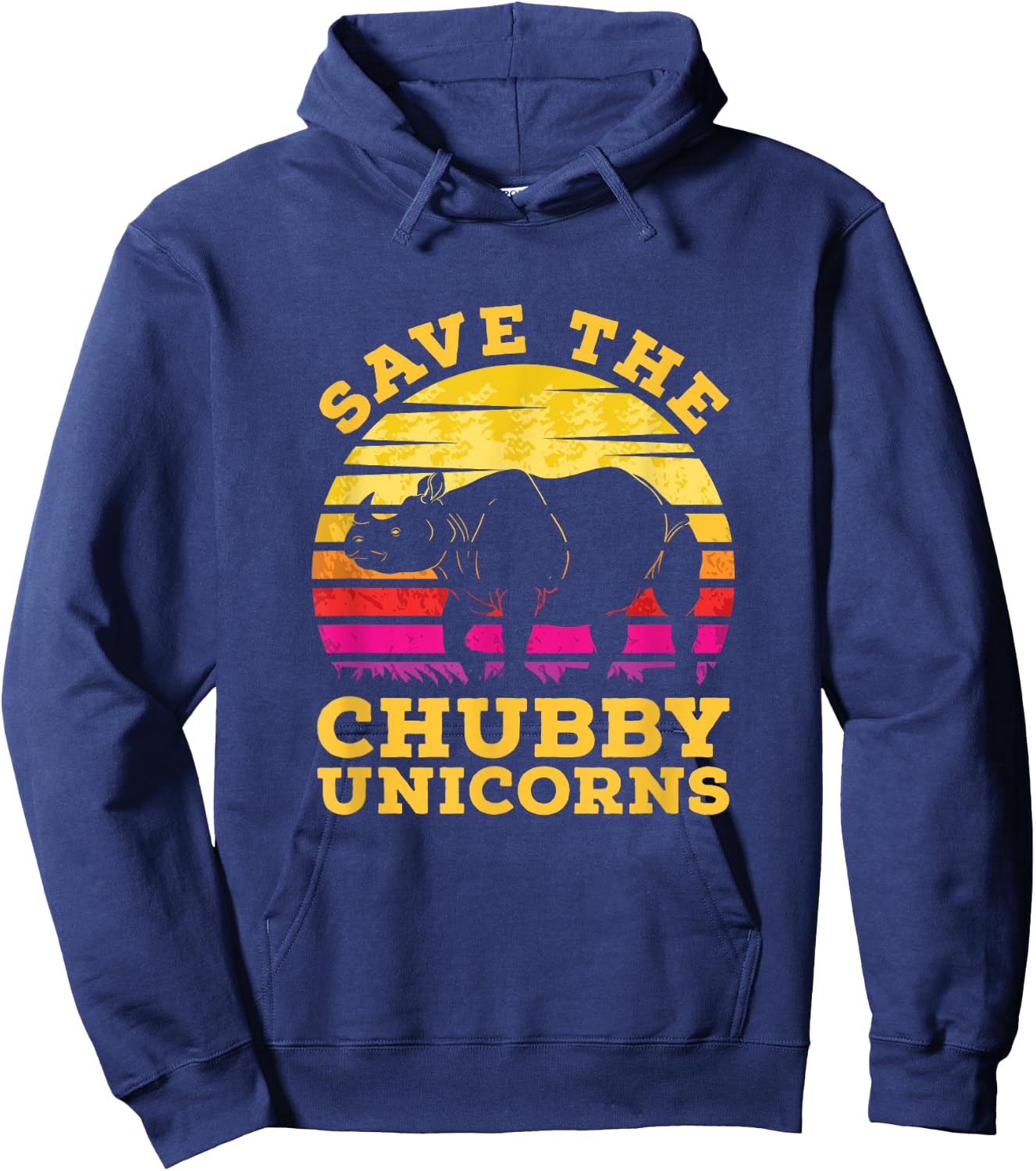 Funny Save The Chubby Unicorns Zoo Keeper Gift Rhino Hoodie - Hoodie | Navy