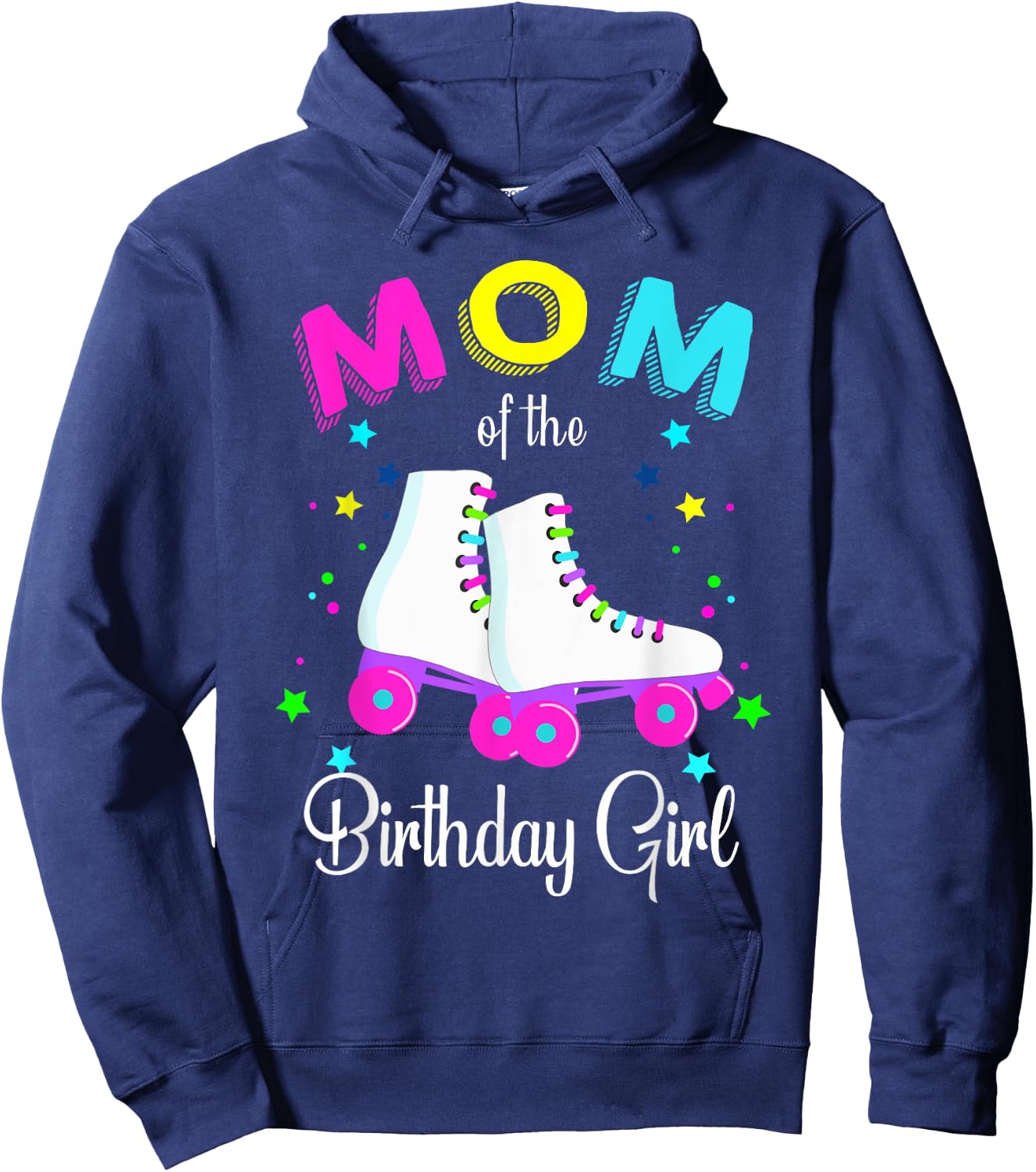 Let's Roll Mom of the Birthday Girl Roller Skates Hoodie - Hoodie | Navy