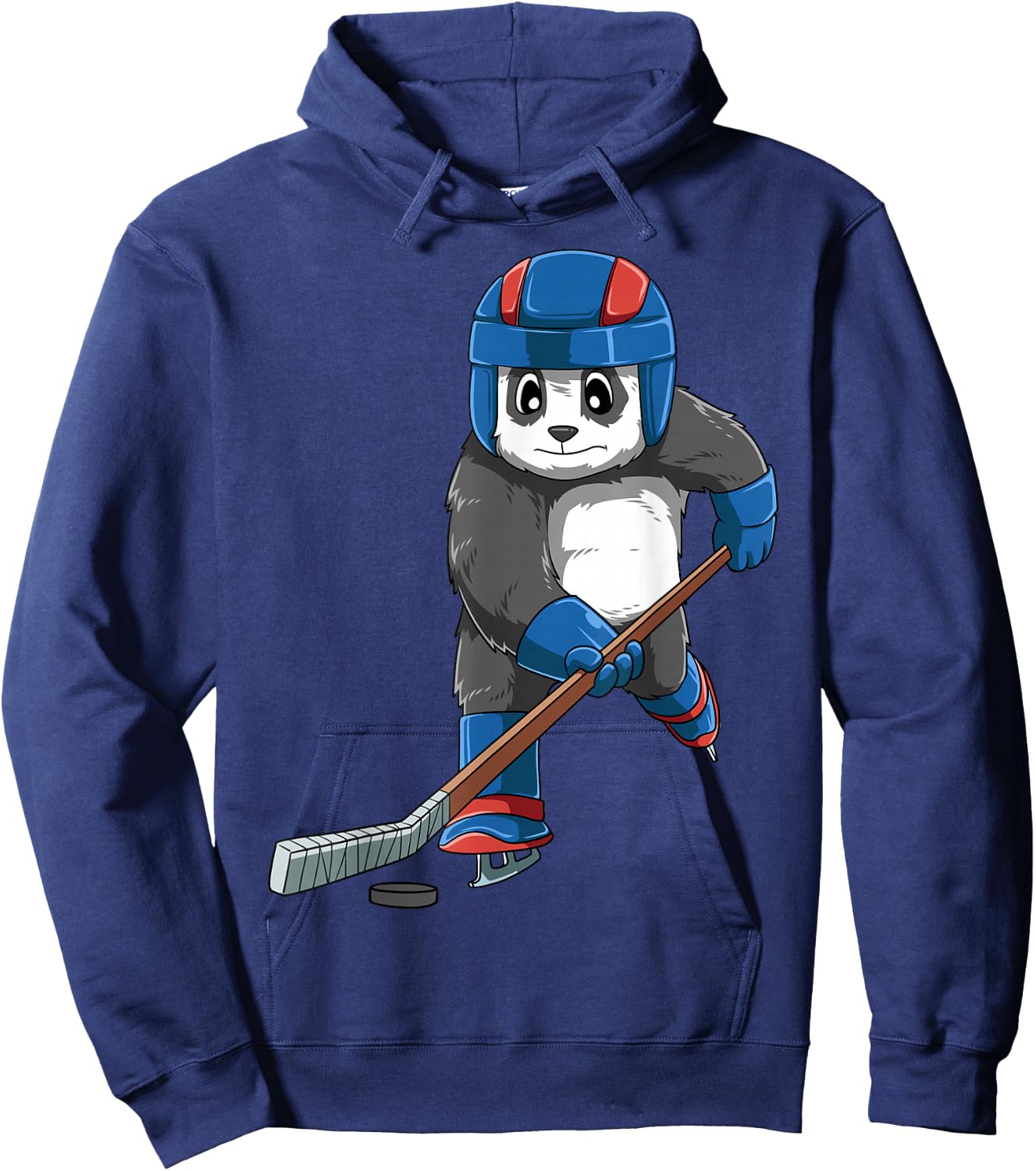 Panda Hockey Panda Playing Hockey Panda Hoodie - Hoodie | Navy