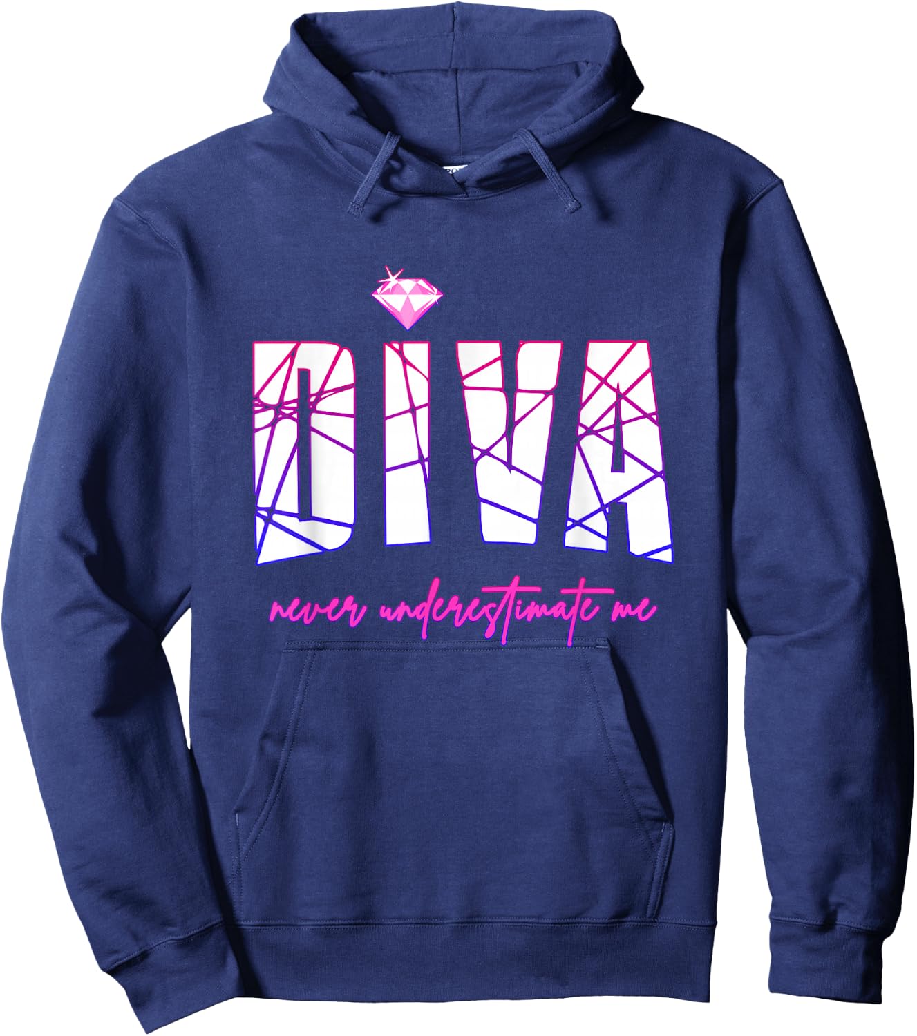 Diva Never Underestimate Me - Party Diva Small Hoodie - Hoodie | Navy