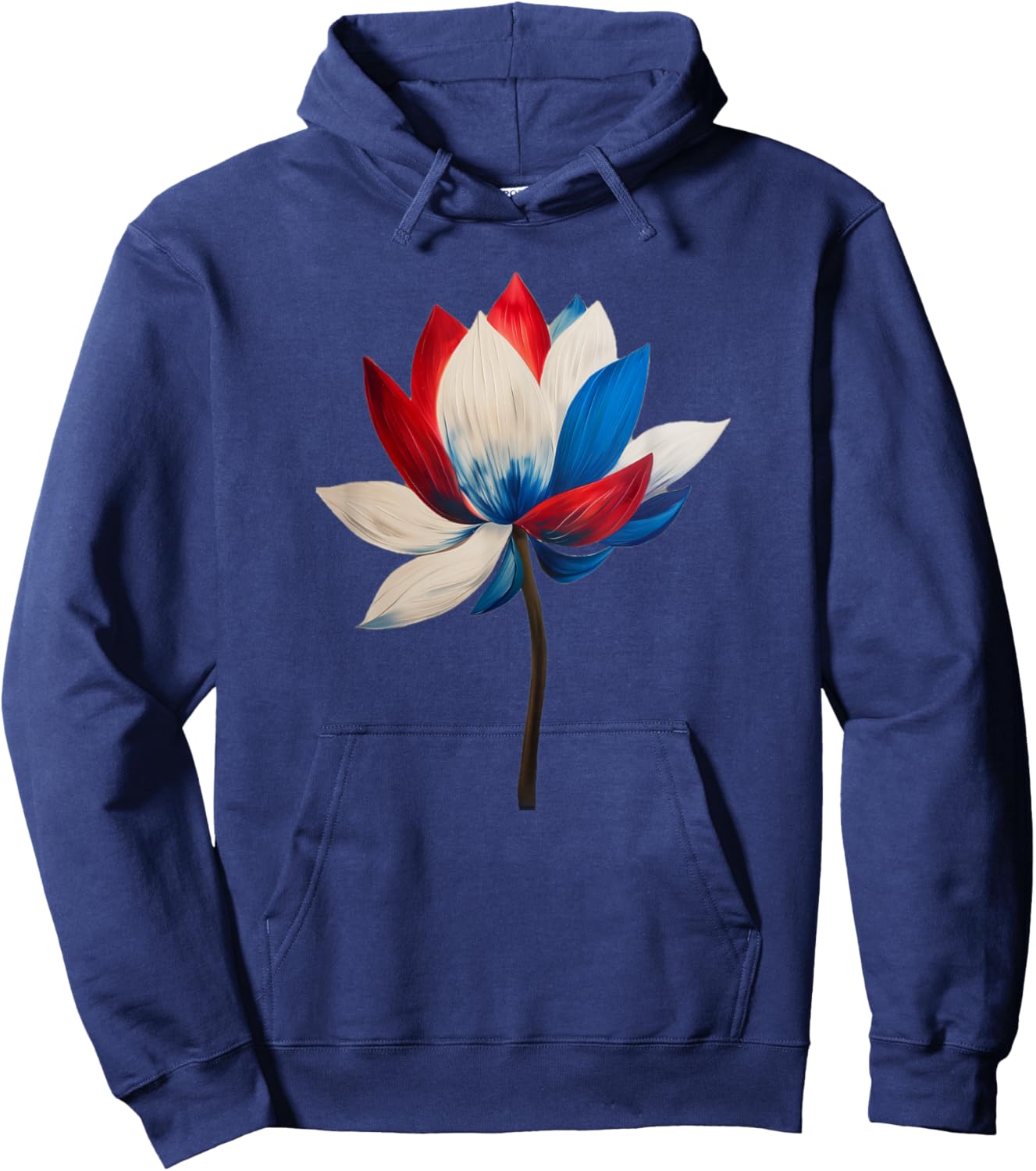 Red White Blue Lotus Symbol I'm With Her Kamala Watercolor Hoodie - Hoodie | Navy