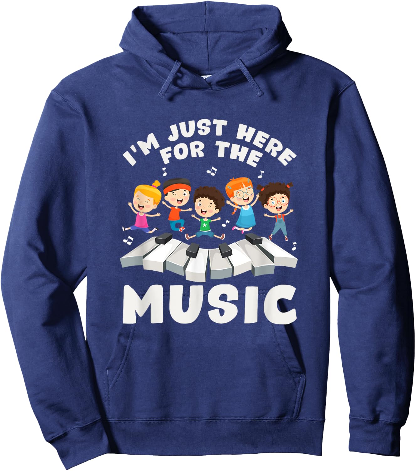 Back To School Teacher Im Just Here For The Music Hoodie - Hoodie | Navy