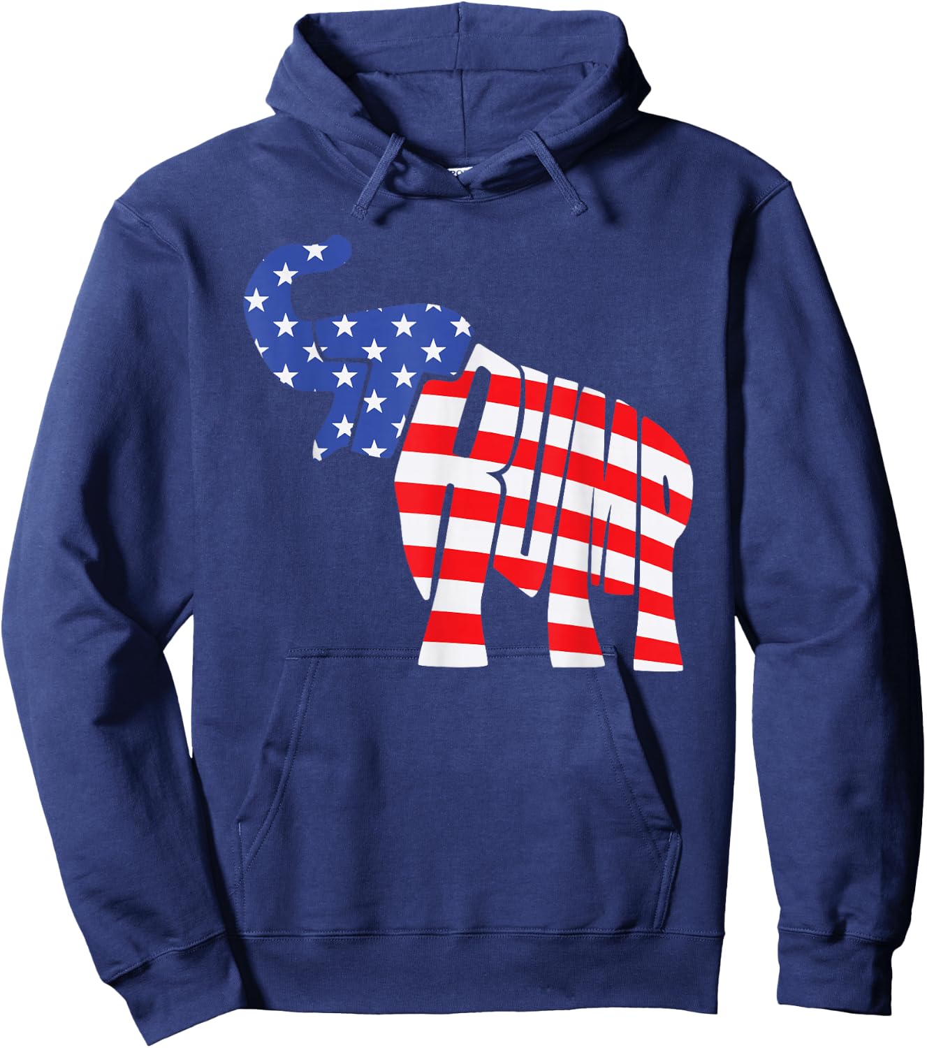 Cute Trump Gift | Proud American Flag Elephant Women Hoodie - Hoodie | Navy