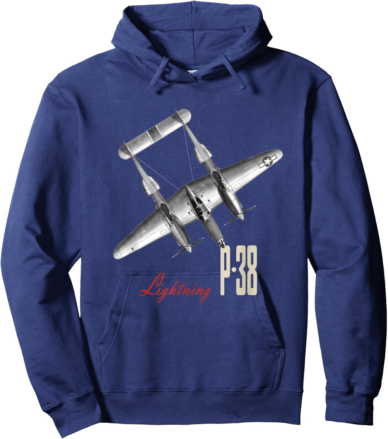 P-38 Lightning WW2 Fighter Plane Hoodie - Hoodie | Navy