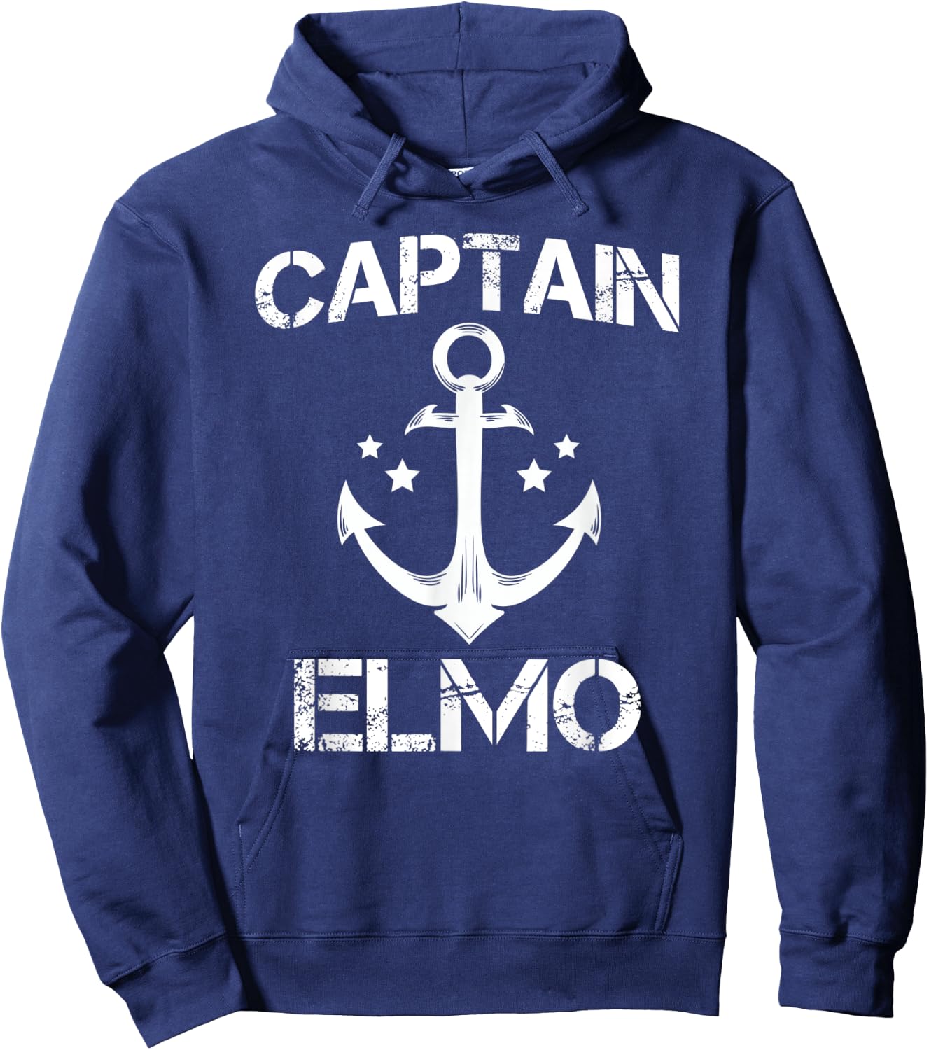 CAPTAIN ELMO Funny Birthday Personalized Name Boat Gift Hoodie - Hoodie | Navy