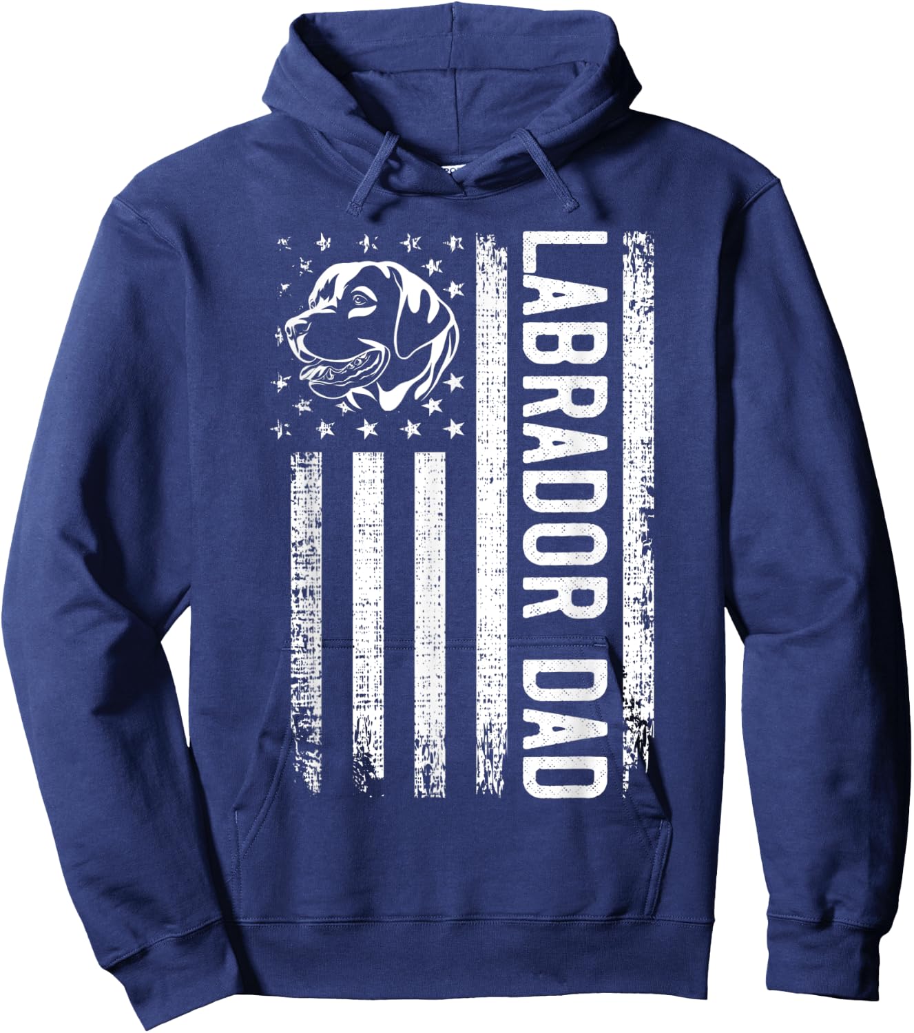 Labrador Retriever Dad Shirt American Flag Lab Dog Dad Men Hoodie - Hoodie | Navy