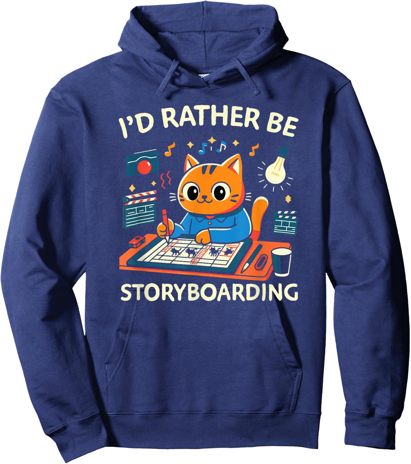 Storyboarding Animator Funny Cartoon Drawing Animation Hoodie - Hoodie | Navy