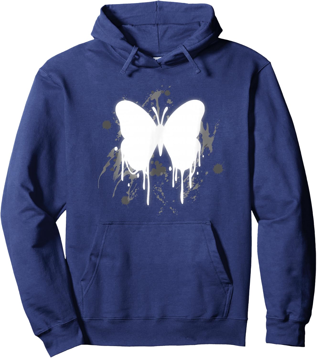 Y2K Fairy Grunge Fairycore Melting Butterfly Hoodie - Hoodie | Navy