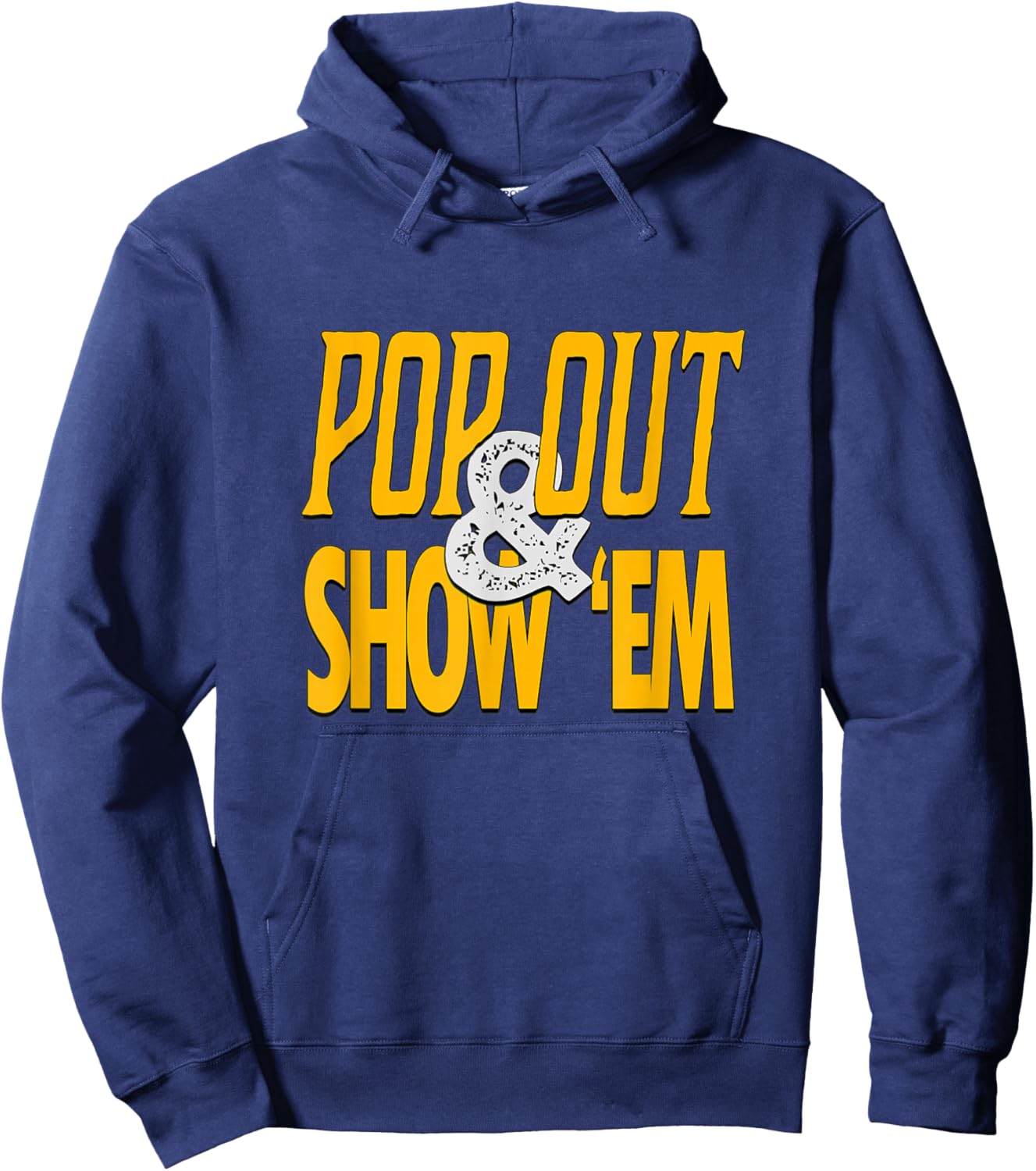 Varsity-Gold University Yellow Pop Out & Show 'Em Graphic Hoodie - Hoodie | Navy