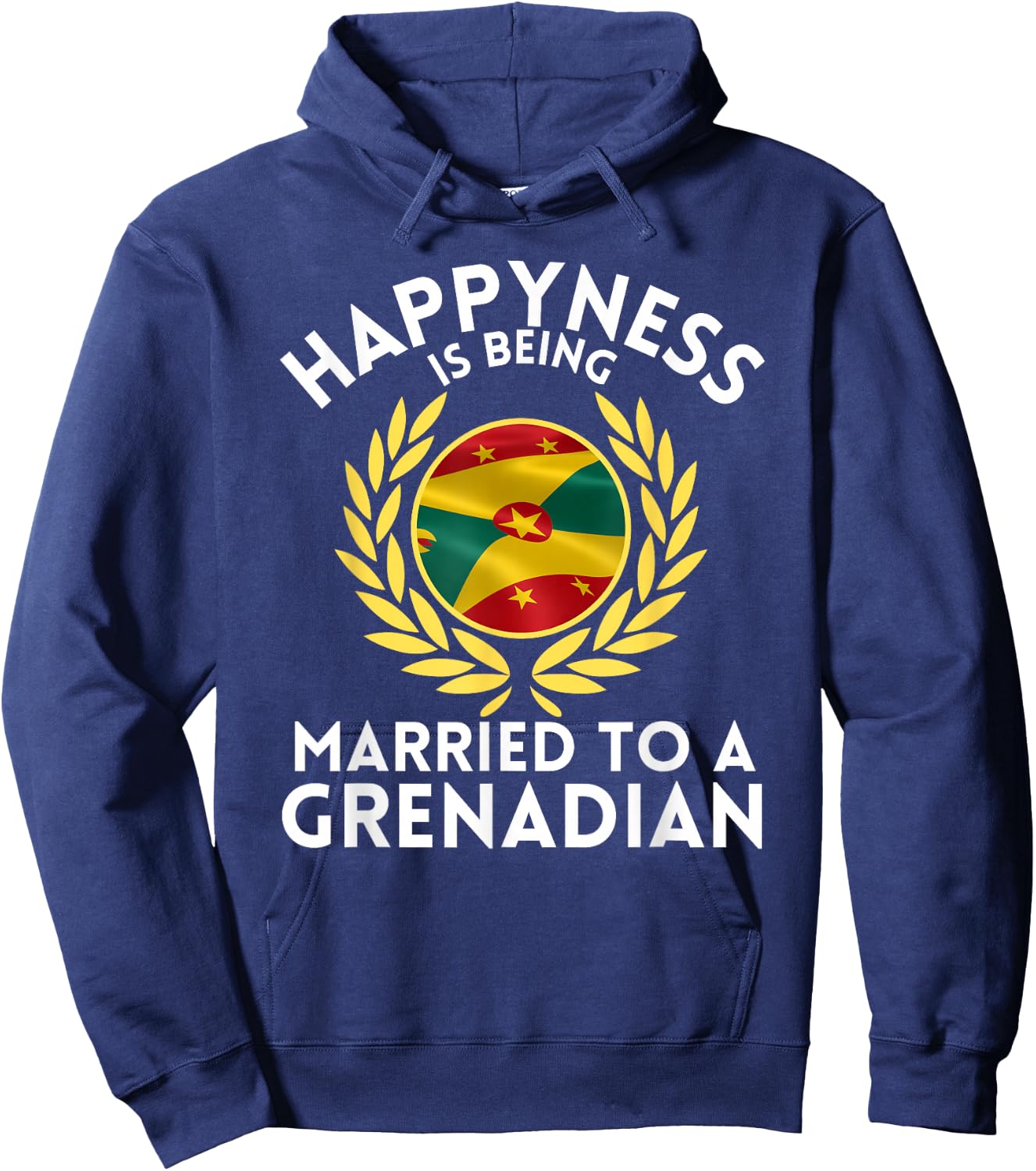 Funny Outfit Happyness is Being Married to a Grenadian Hoodie - Hoodie | Navy