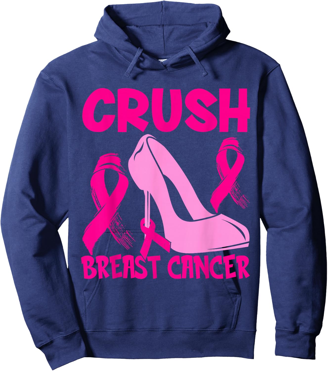 Crush Breast Cancer Awareness pink Men Boys Women Hoodie - Hoodie | Navy