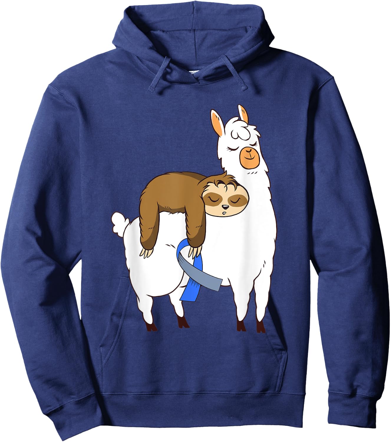 Cute Sloth Llama Type 1 T1D Diabetes Awareness Funny Gift Hoodie - Hoodie | Navy