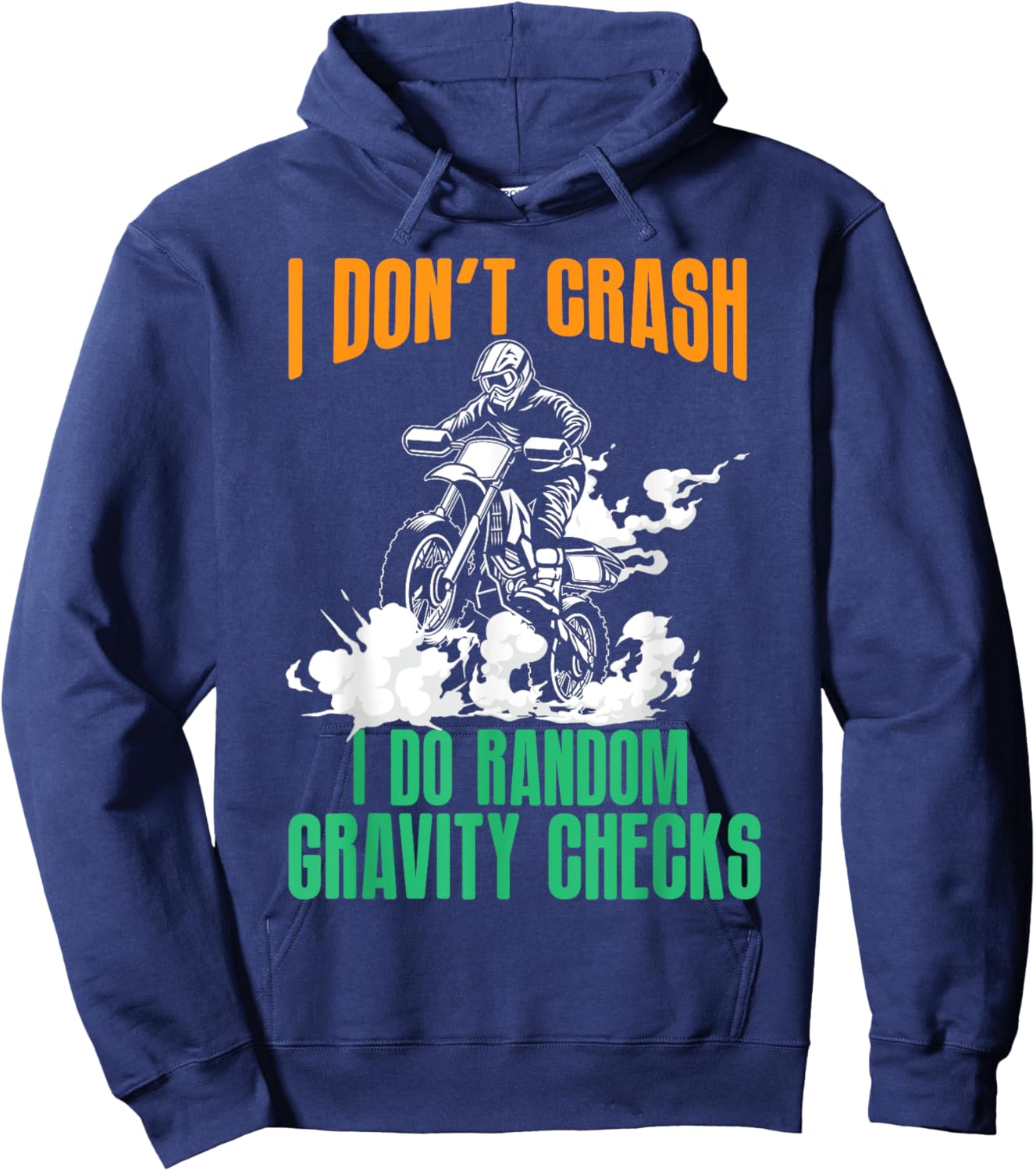 Funny Gravity Check Dirt Bike Motocross Motorcycle Crash MX Hoodie - Hoodie | Navy