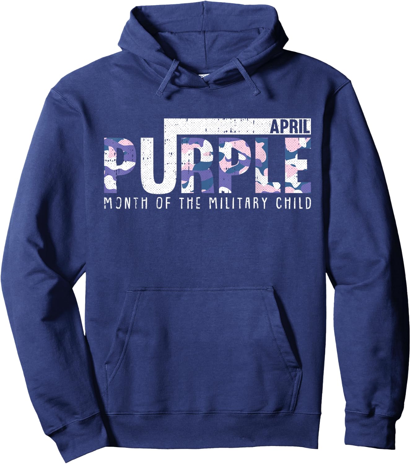 Purple Camo Month Of The Military Child Army Soldier Kids Hoodie - Hoodie | Navy