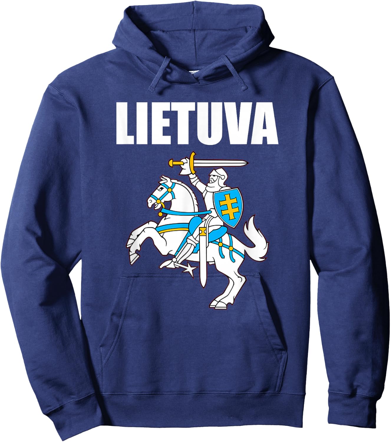 Lietuviai Apparel Lithuanian Knight Gifts Vytis Lietuvos Herbas -Adults Kids Red Hoodie - Hoodie | Navy