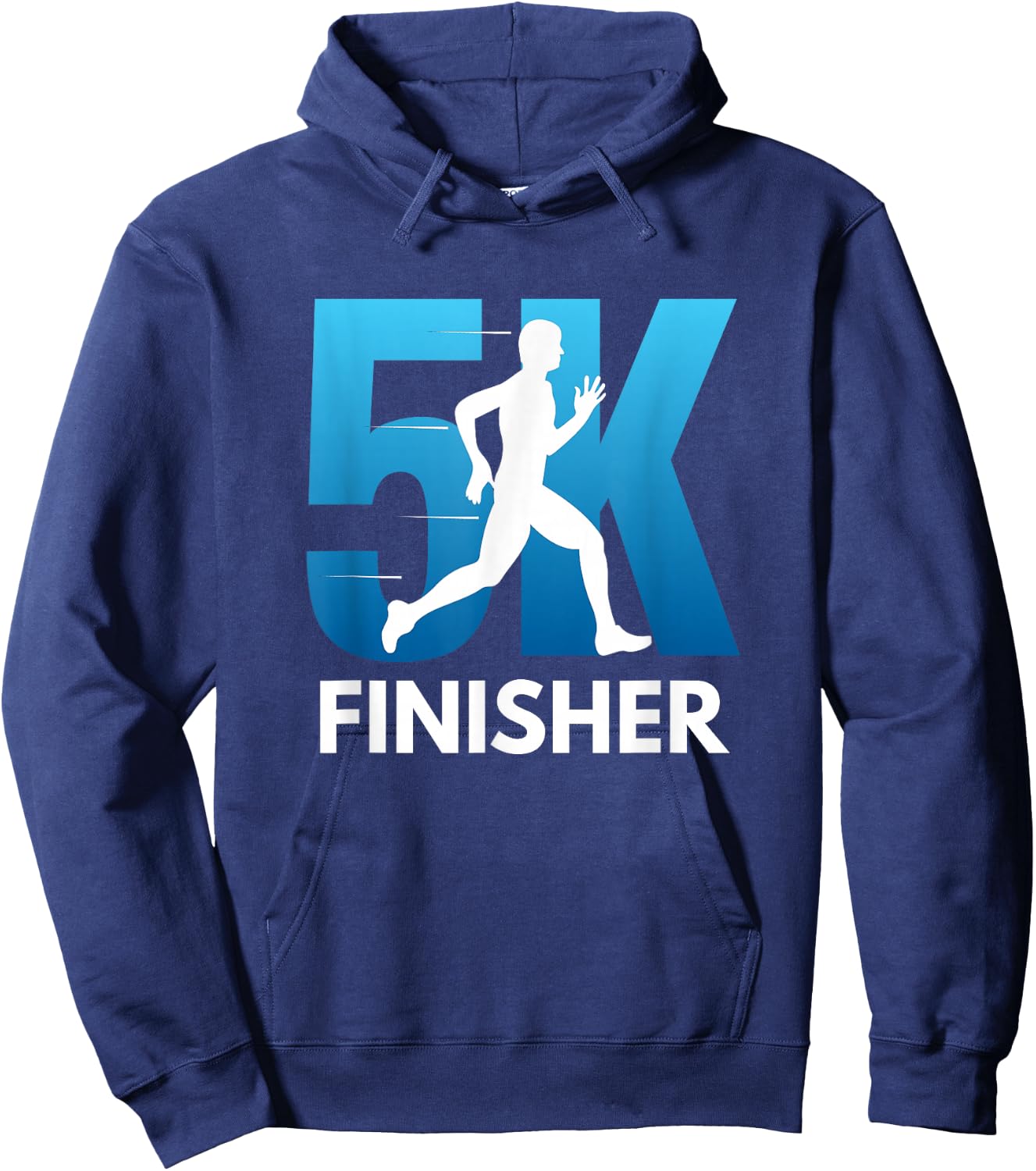 5K Finisher, With Silhouette Of 5K Runner Hoodie - Hoodie | Navy