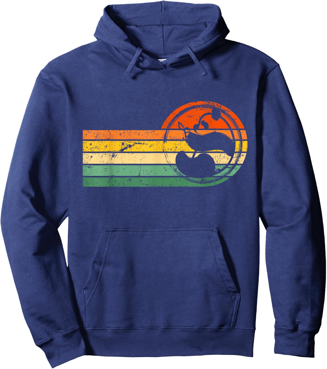 Panda Bear Silhouette Retro Vintage 60s 70s Gift Hoodie - Hoodie | Navy