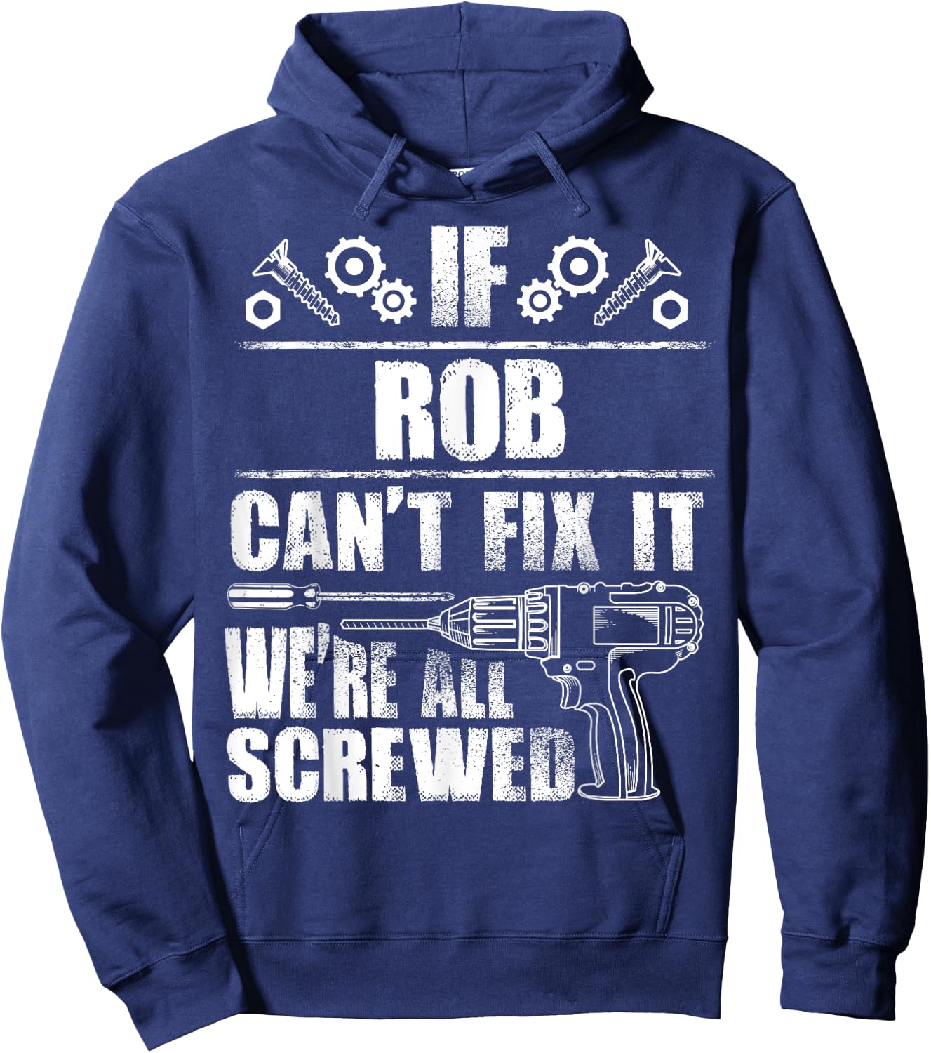 ROB Gift Name Fix It Funny Birthday Personalized Dad Idea Hoodie - Hoodie | Navy