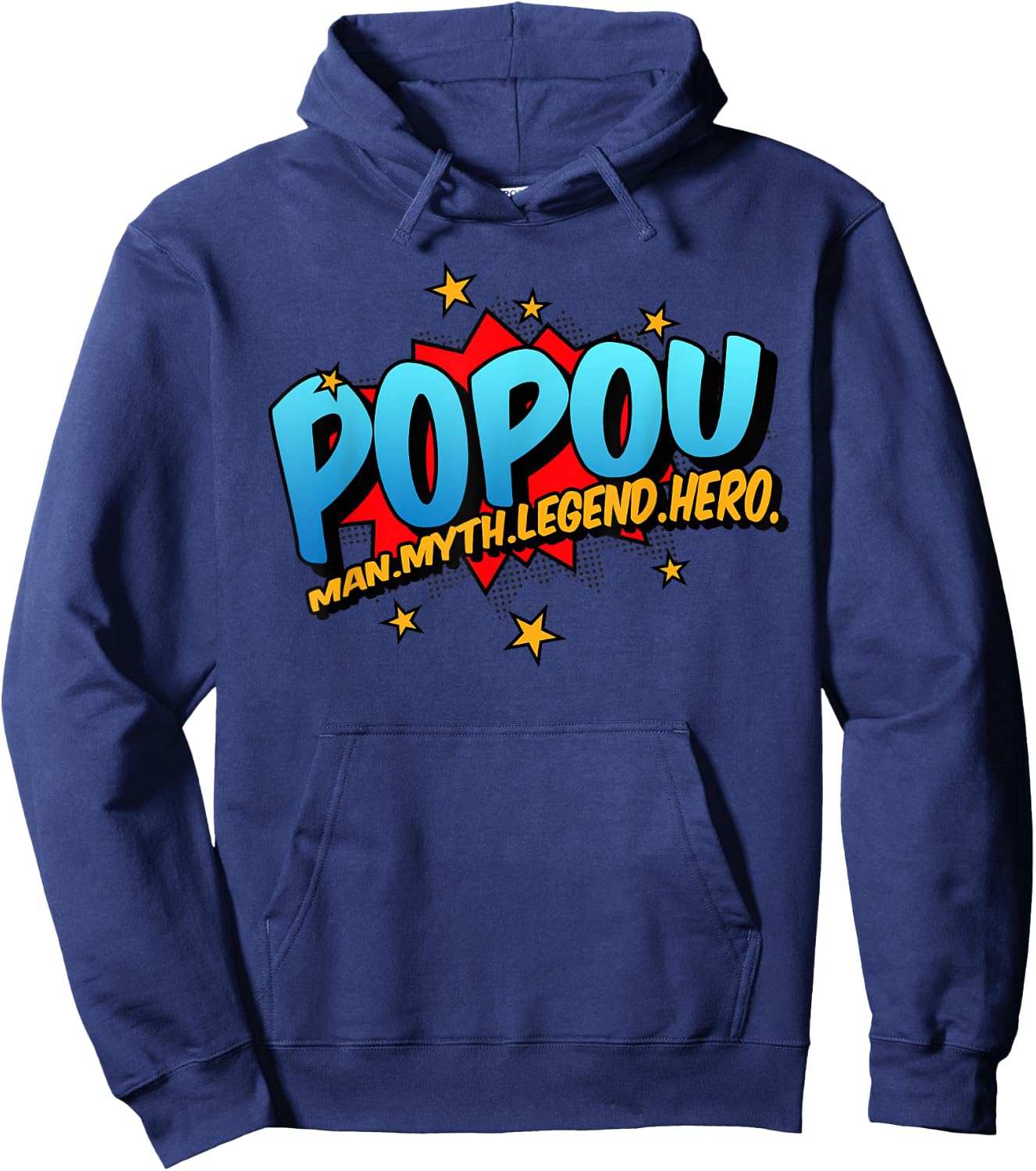 Popou Grandpa Man Myth Legend Hero Pop Art Comic Book Hoodie - Hoodie | Navy