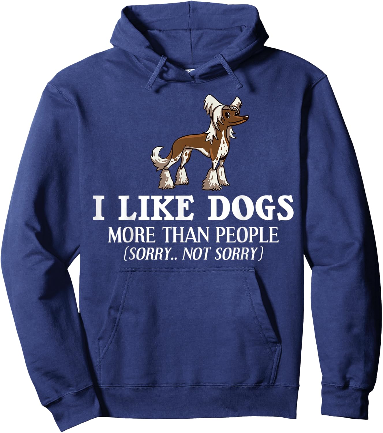 Chinese Crested Powderpuff Dog Gift Puppies Owner Lover Hoodie - Hoodie | Navy