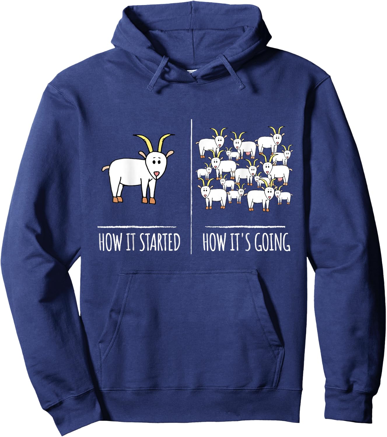 Goat Shirts | Goat Lovers Farm Apparel Meme Pun Funny Goat Hoodie - Hoodie | Navy