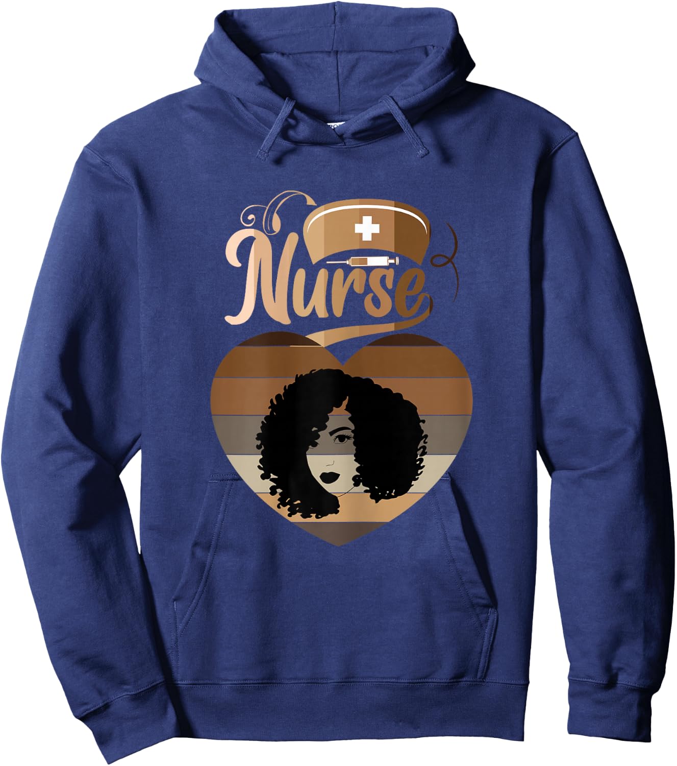 Afro Black Nurse Melanin African American Funny Nurse Hoodie - Hoodie | Navy