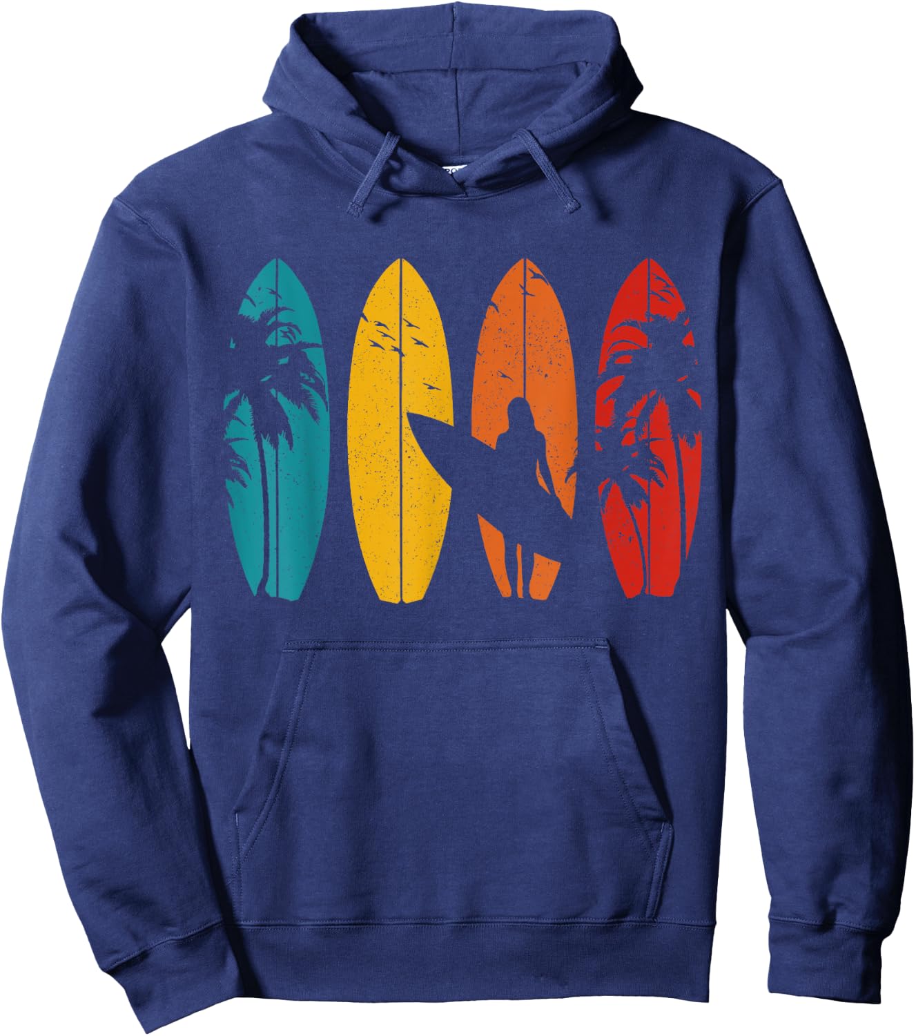 Surfer Vintage Surf Board Surfing Surfing Surfing Gift Women Girls Kids Hoodie - Hoodie | Navy