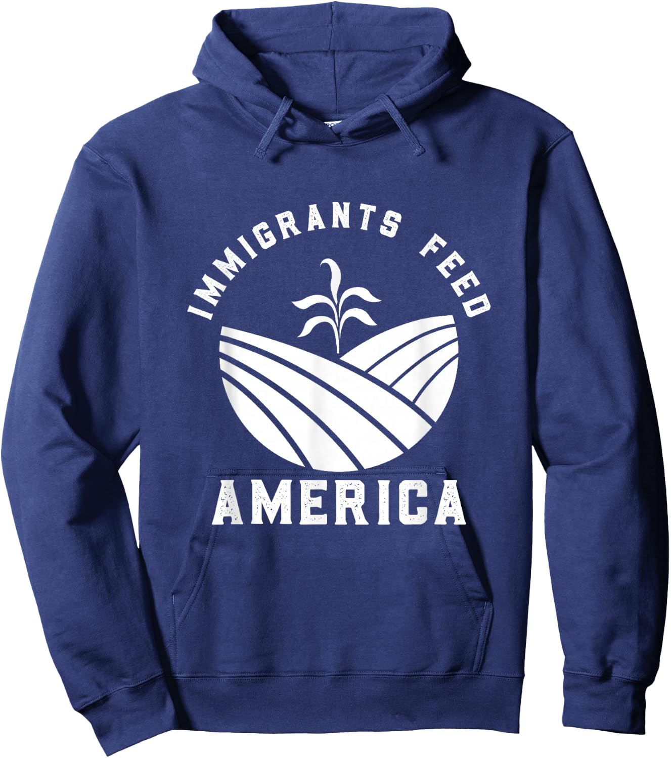 Made By Immigrants Apparel Immigrants Feed America - Black, Small, -Adults, Short Sleeve, Classic Fit, Cotton 100% Hoodie - Hoodie | Navy