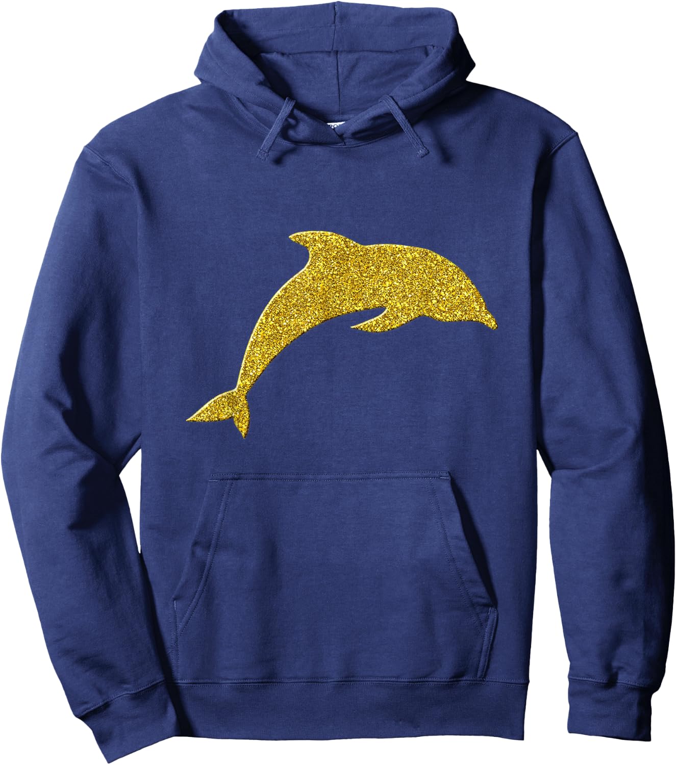 Dolphin Fish Vintage Golden Retro Symbol Hoodie - Hoodie | Navy