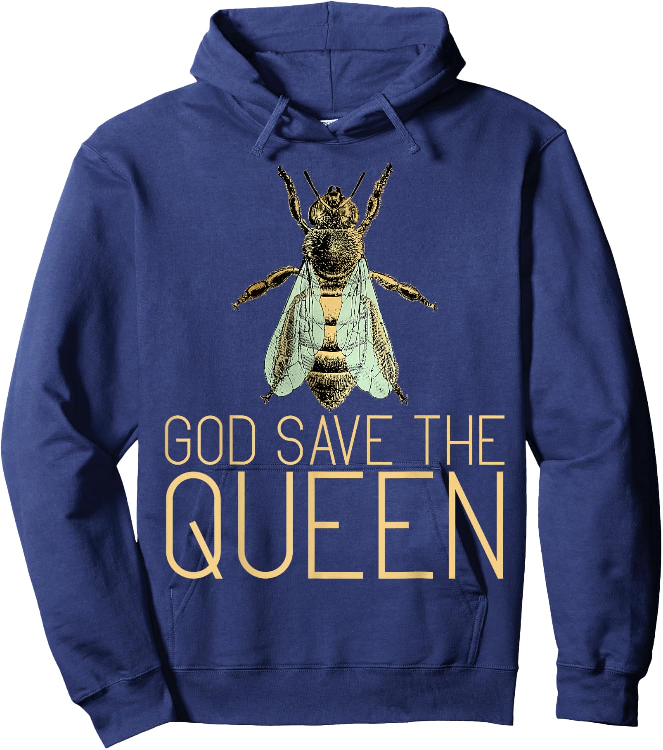 God Save The Queen Cute Bees Lover Beekeeping Honey Bee Hoodie - Hoodie | Navy