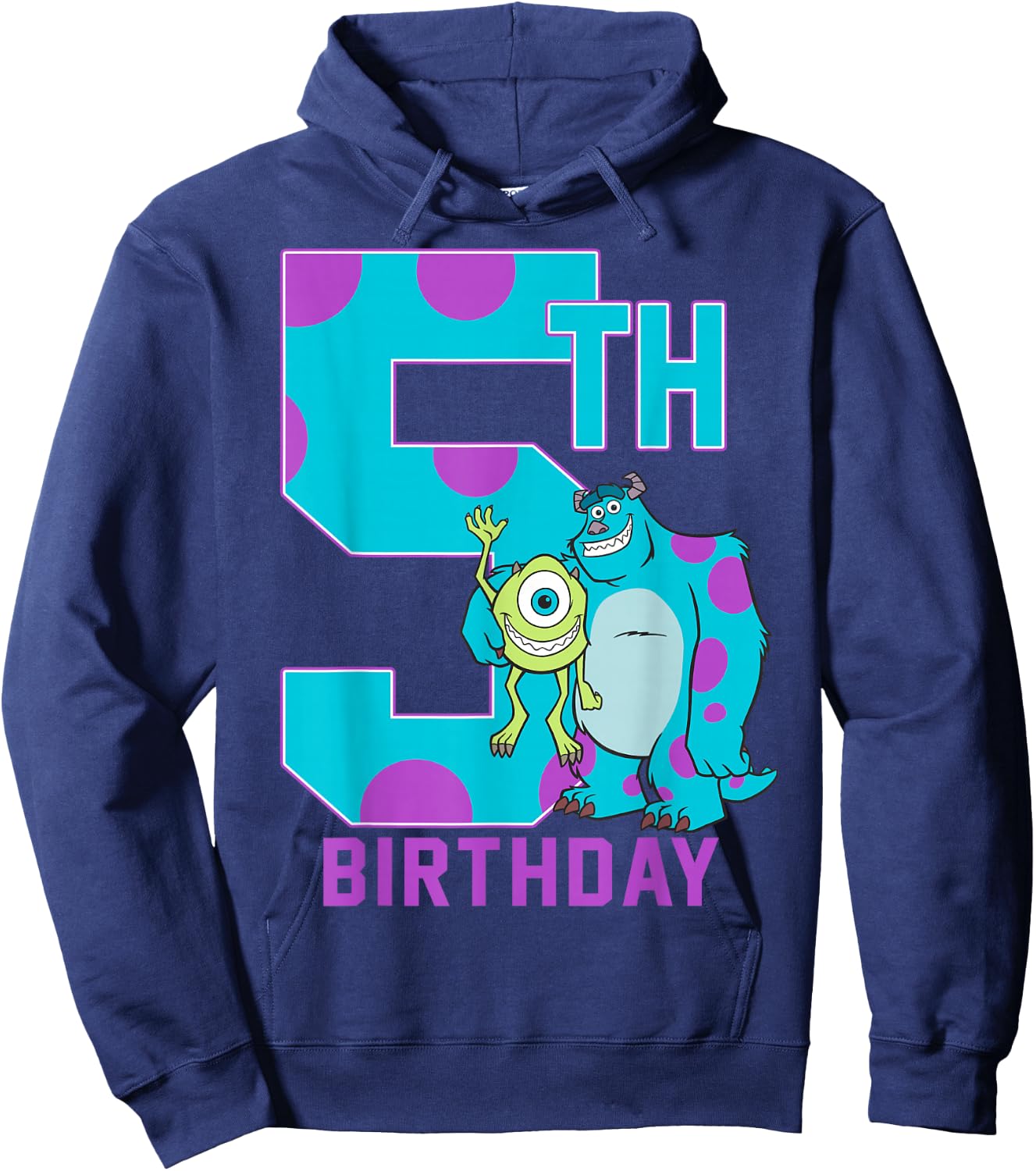 Disney Pixar Monsters Inc. Mike & Sully Happy 5th Birthday Hoodie - Hoodie | Navy