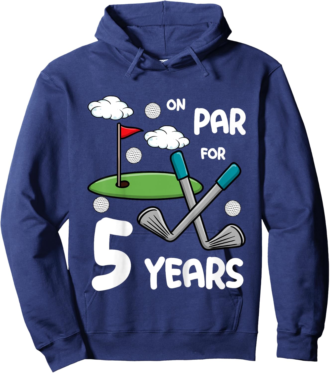 5th Birthday Golf Funny Golfer 5 Year Old Boy Girl Hoodie - Hoodie | Navy