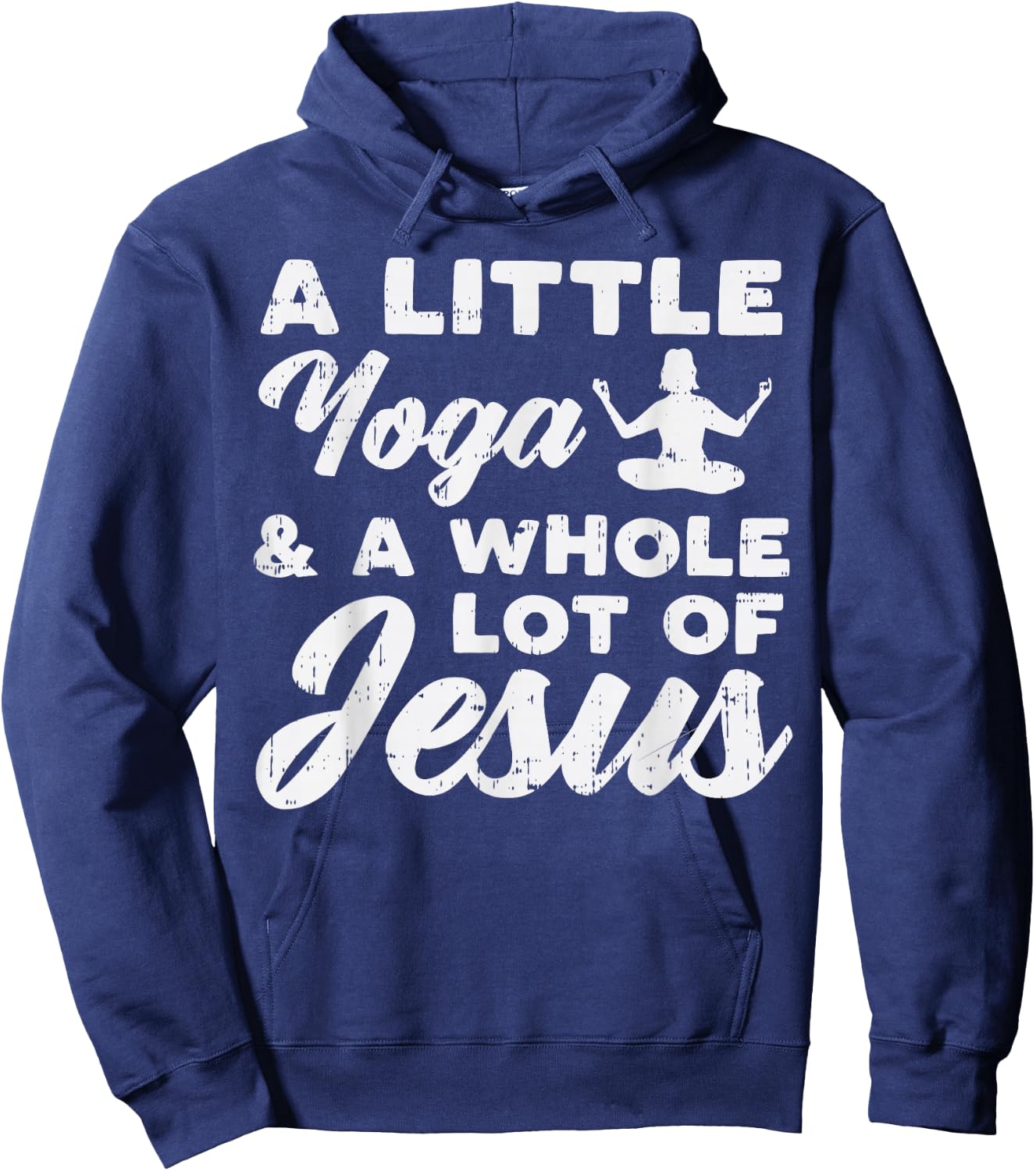 Little Yoga Lot Of Jesus Yogi God Meditation Christian Gift Hoodie - Hoodie | Navy