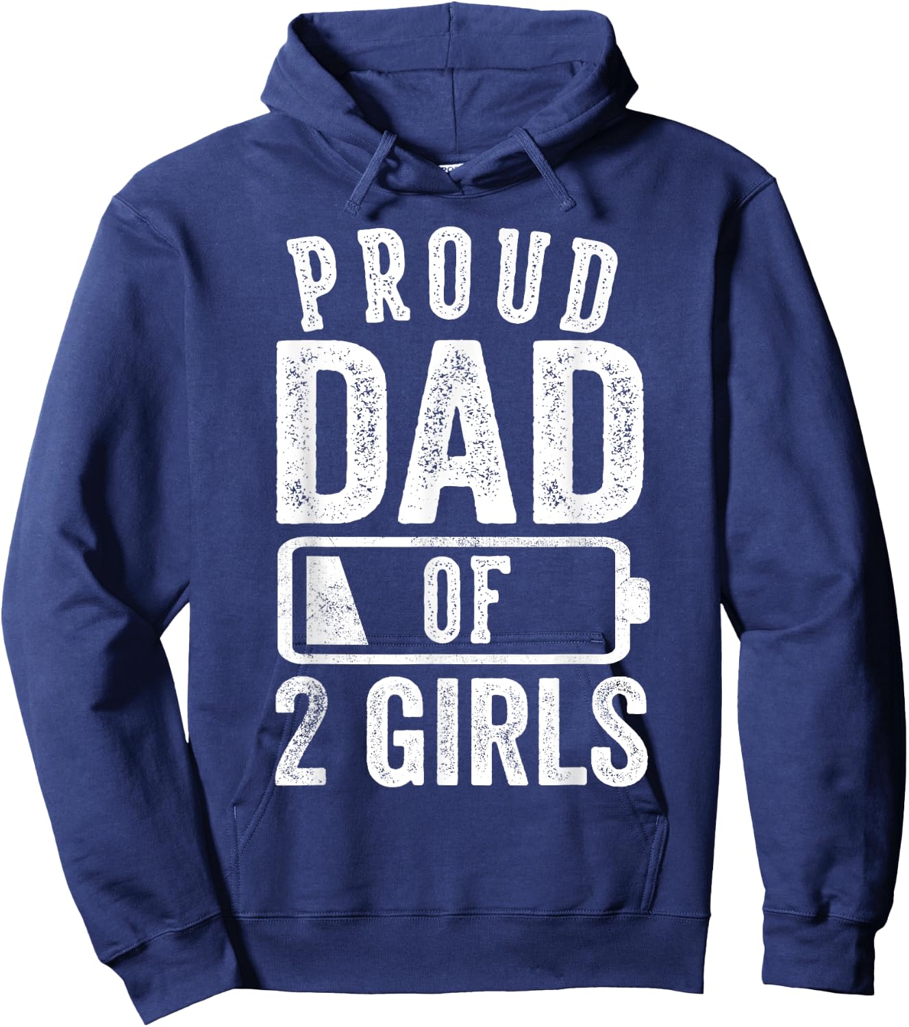 Proud Dad of 2 Girls Gifts Daddy of Two Daughters Hoodie - Hoodie | Navy