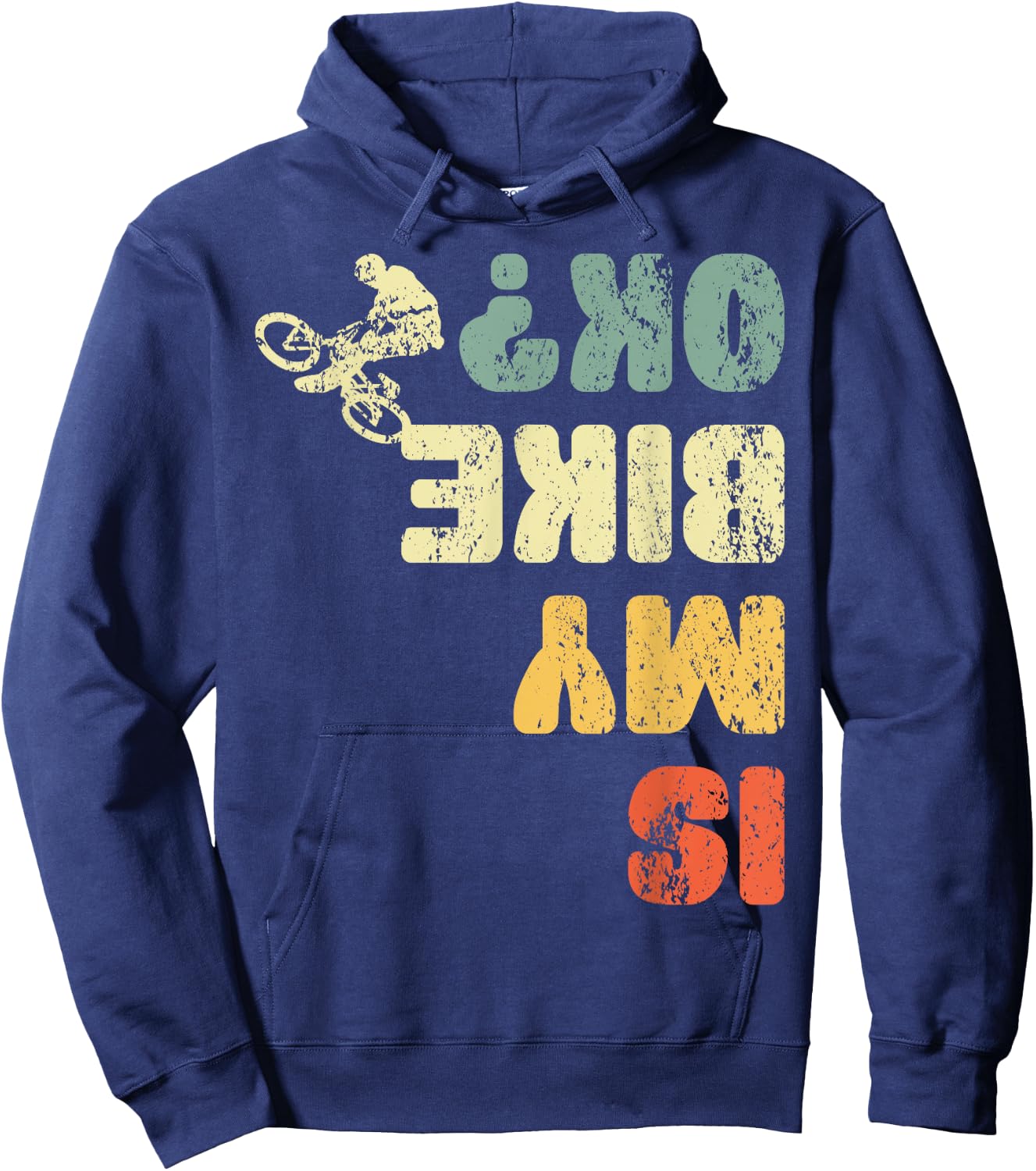 Retro Is My Bike Ok Youth Kids Vintage Cycling Hoodie - Hoodie | Navy
