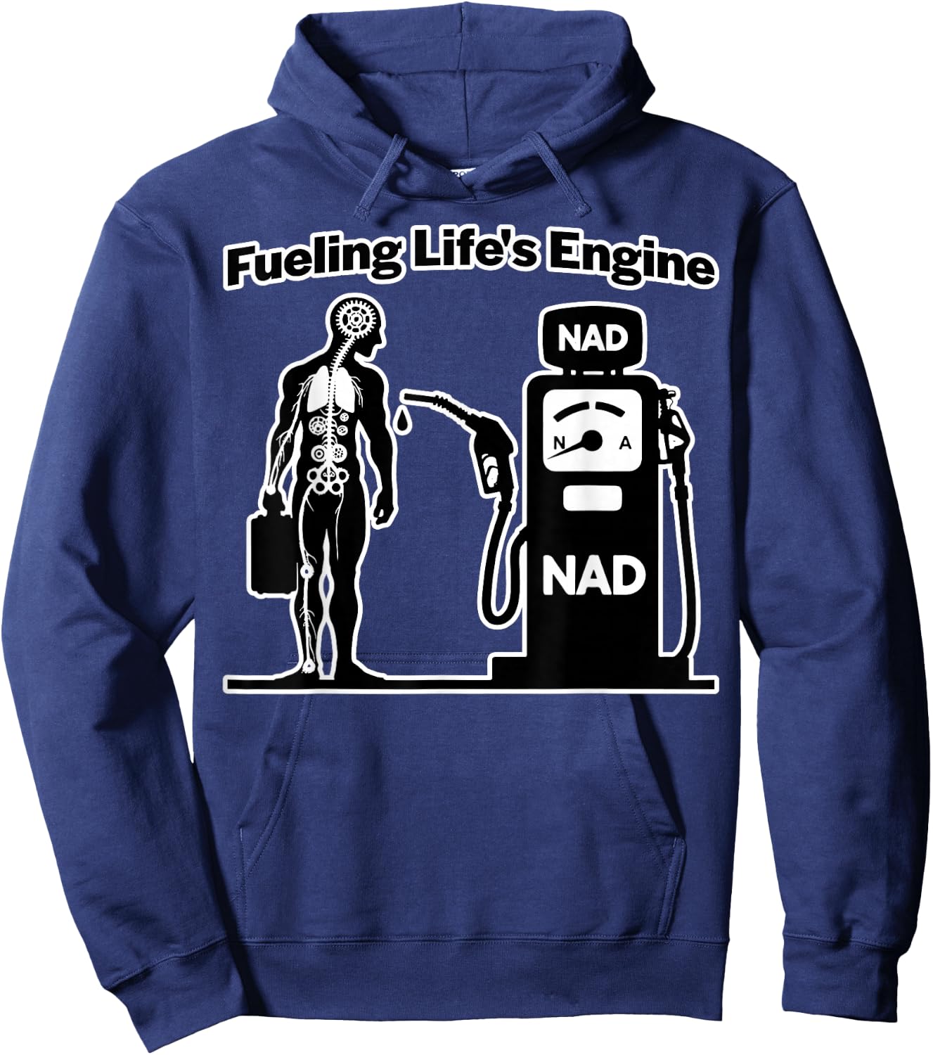 NAD Fueling Life's Engine NAD+ NADH Biochemistry Longevity Hoodie - Hoodie | Navy