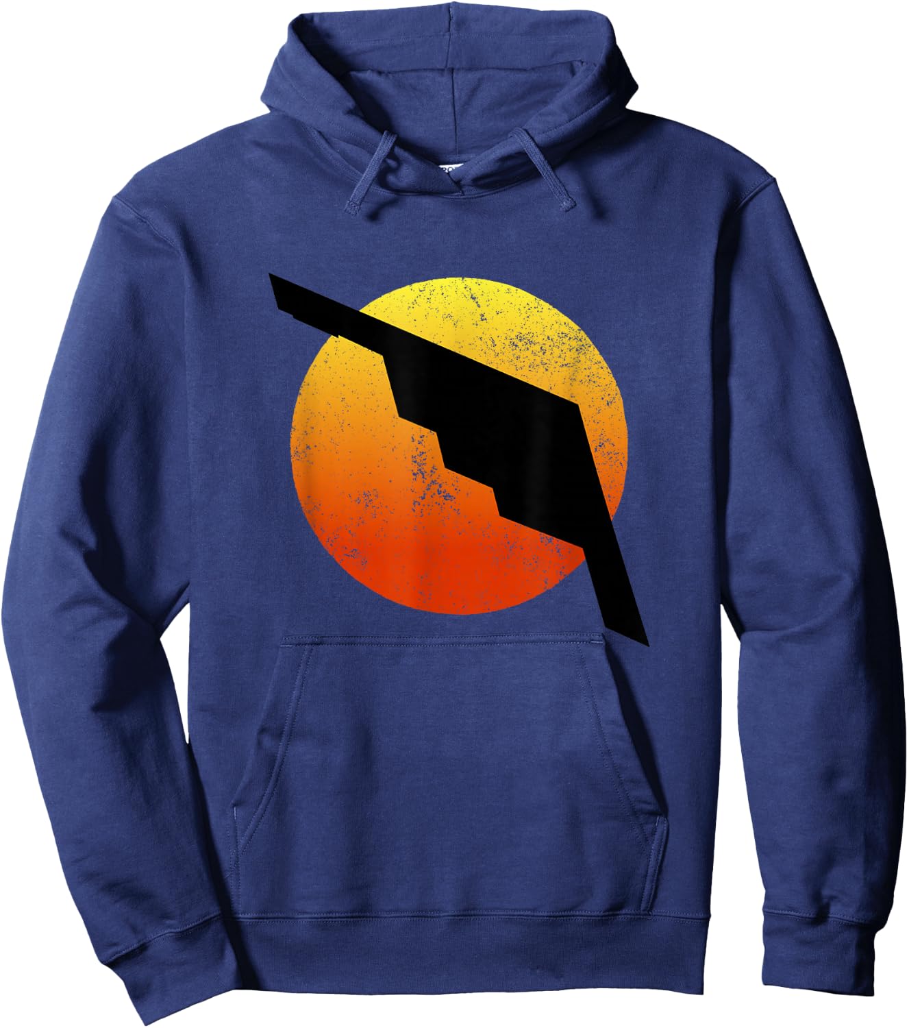 B-2 Bomber Silhouette Sunset Military Airplane Stealth B2 Hoodie - Hoodie | Navy