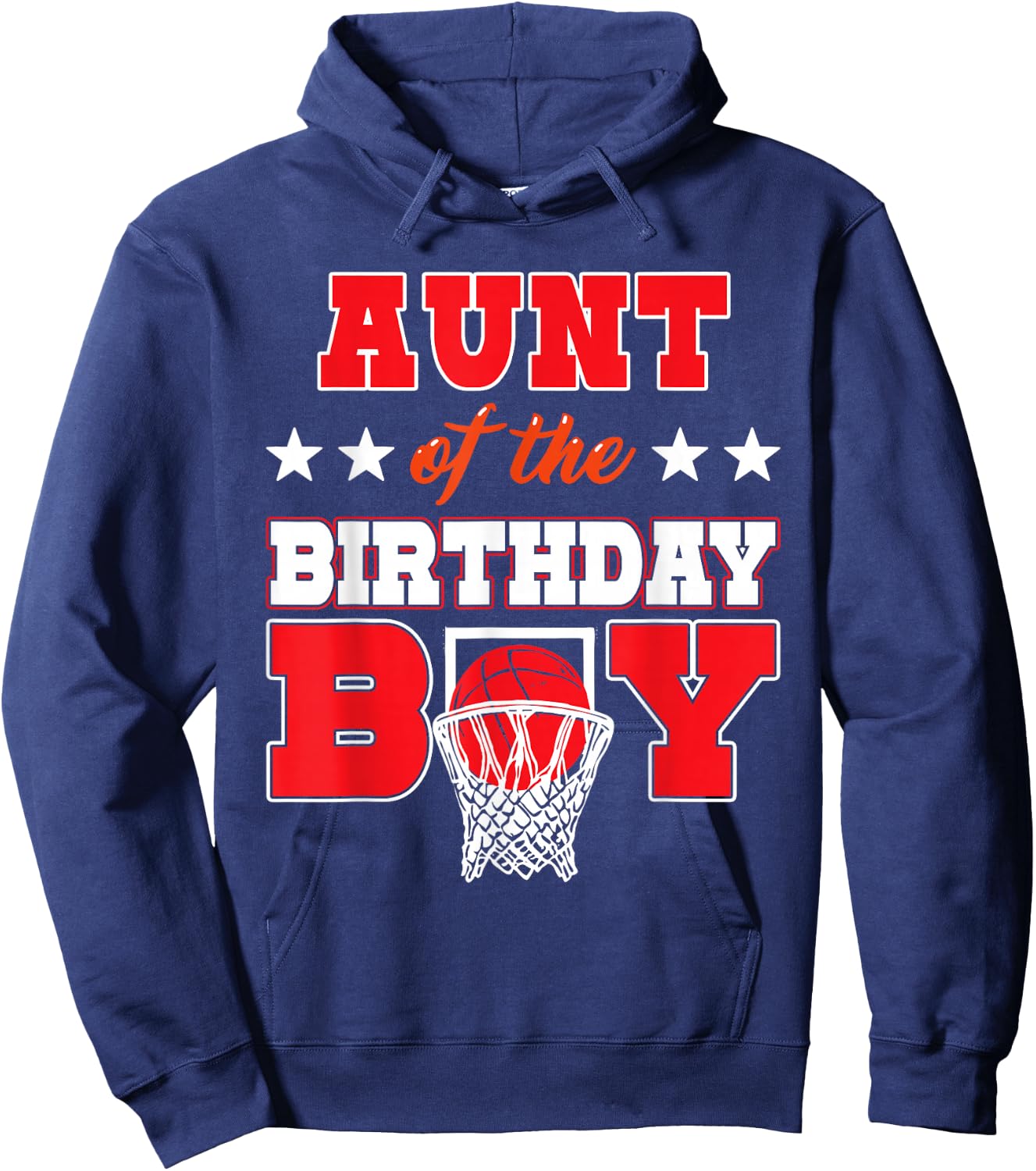 Basketball Party Aunt of the Birthday Boy Baller Family Hoodie - Hoodie | Navy