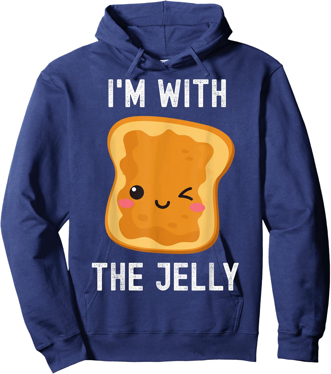 Funny Peanut Butter & Jelly Matching His & Hers Couples Hoodie - Hoodie | Navy
