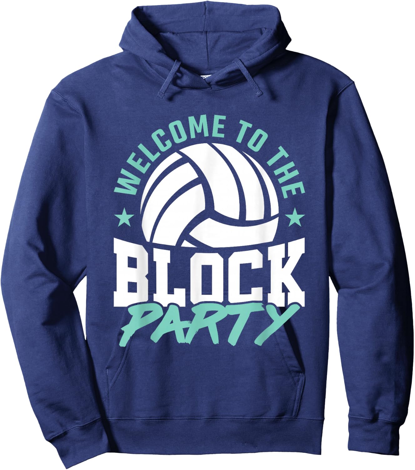 Welcome to the Block Party Volleyball Middle Blocker Graphic Hoodie - Hoodie | Navy