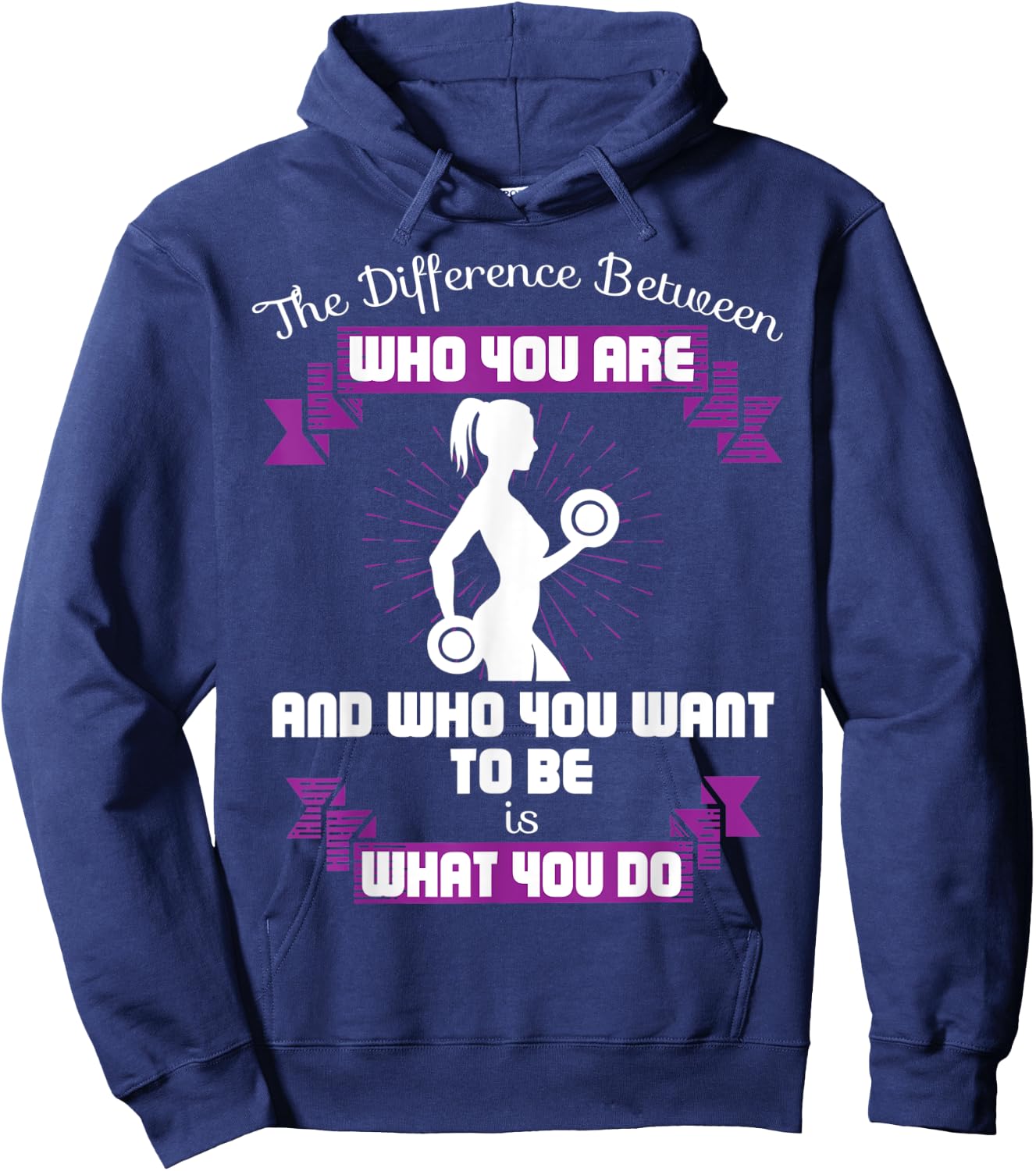 Women Workout Quote Gym Saying Cool Fitness Lover Gift Hoodie - Hoodie | Navy