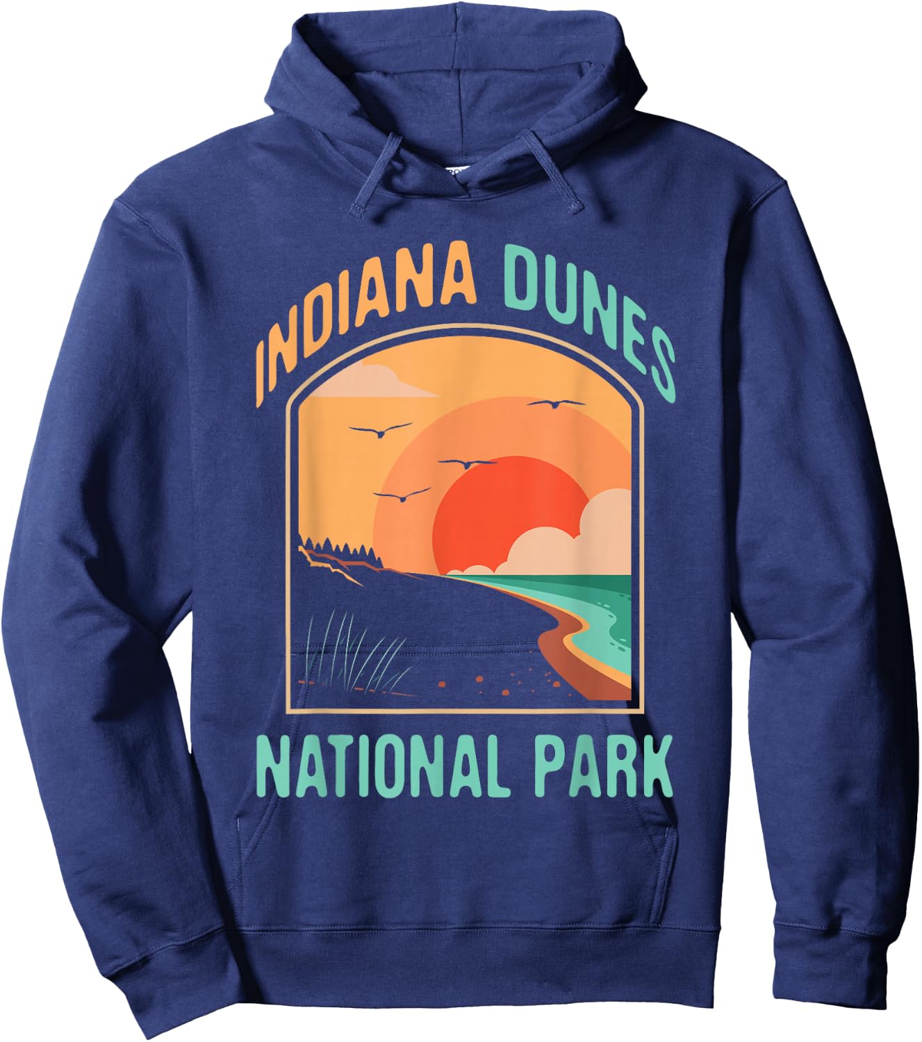 Indiana Dunes Souvenirs&Gifts Indiana Dunes National Park US Gift - Black, -Adults, Short Sleeve, , Small Hoodie - Hoodie | Navy