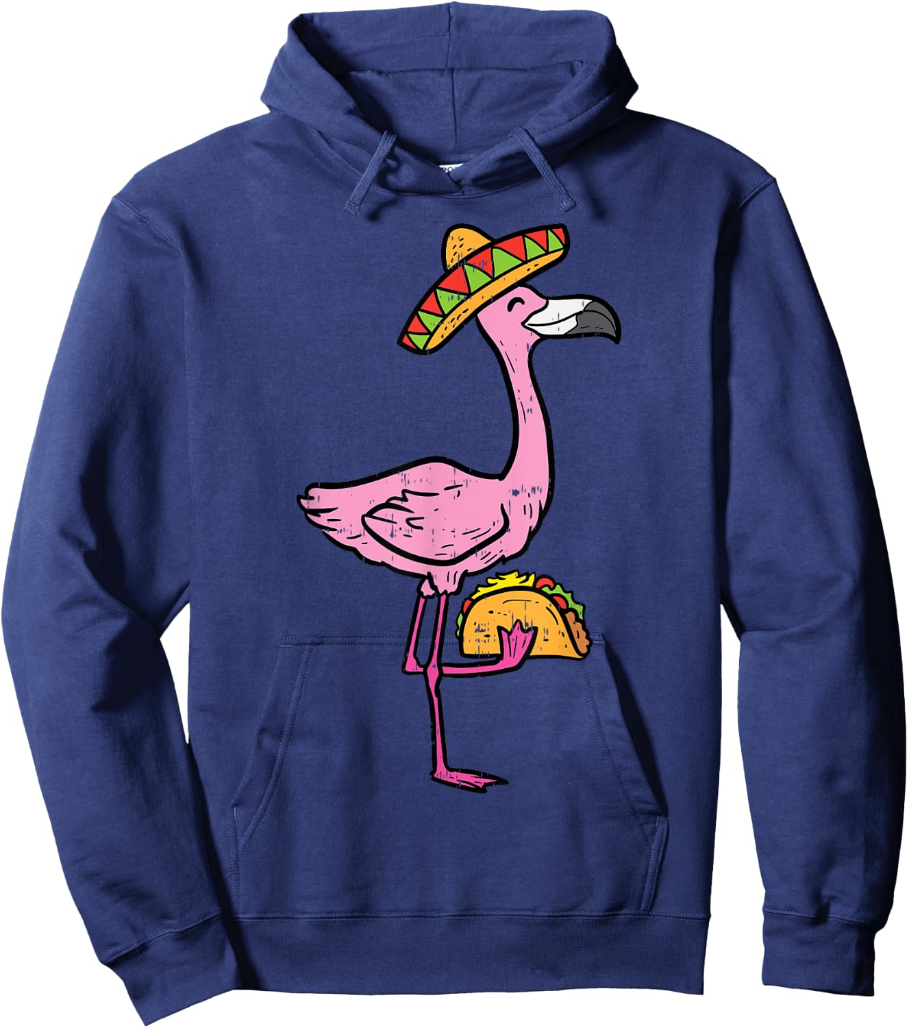 Mexican Flamingo Tacos Cute Cinco De Mayo Fiesta Animal Hoodie - Hoodie | Navy