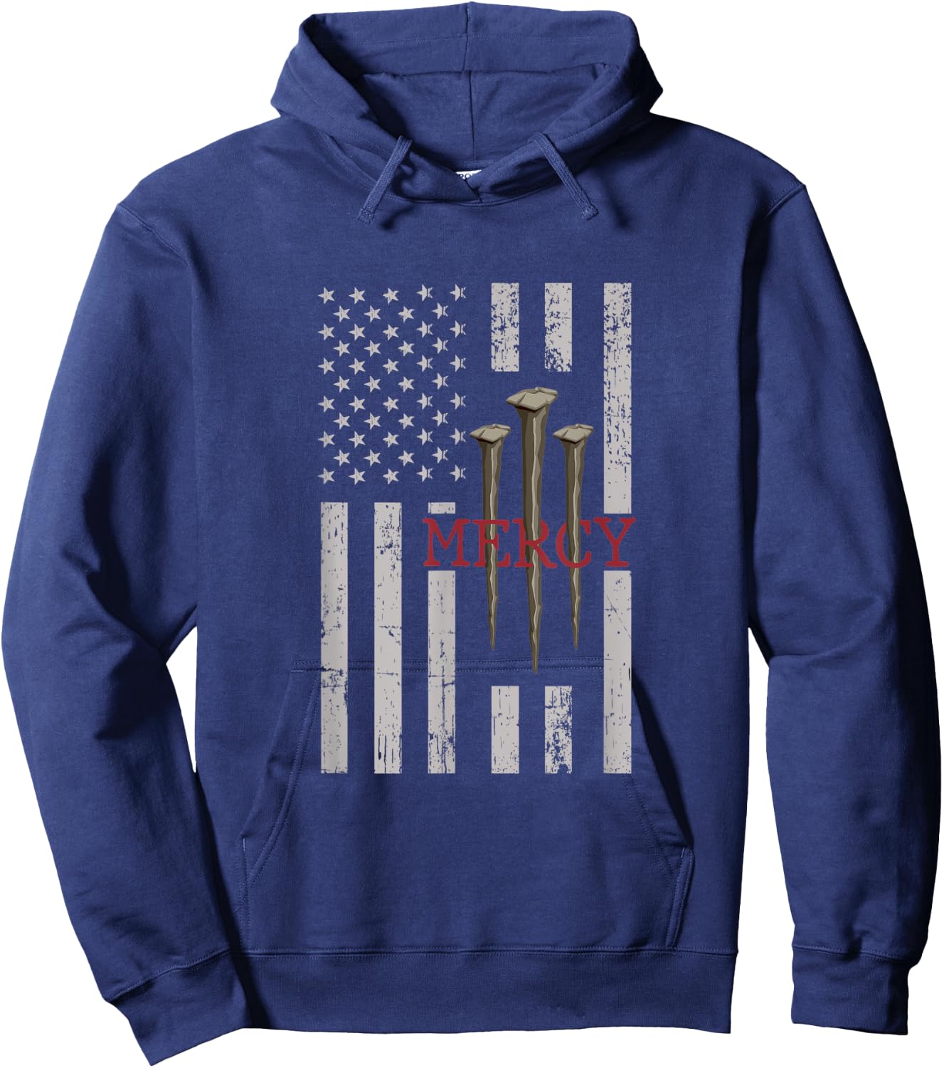 3 Nails Mercy Jesus American Flag Shirts Christian Men Hoodie - Hoodie | Navy