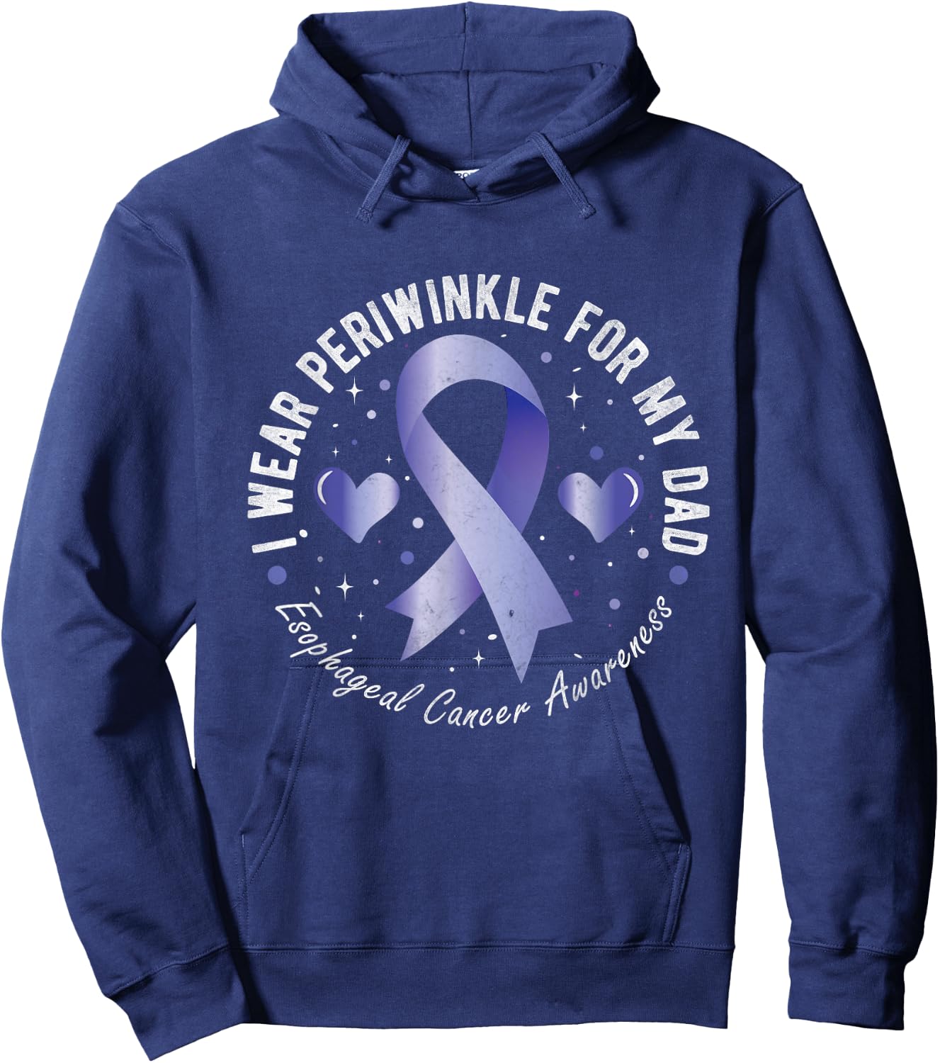I Wear Periwinkle For My Dad Esophageal Cancer Awareness Hoodie - Hoodie | Navy
