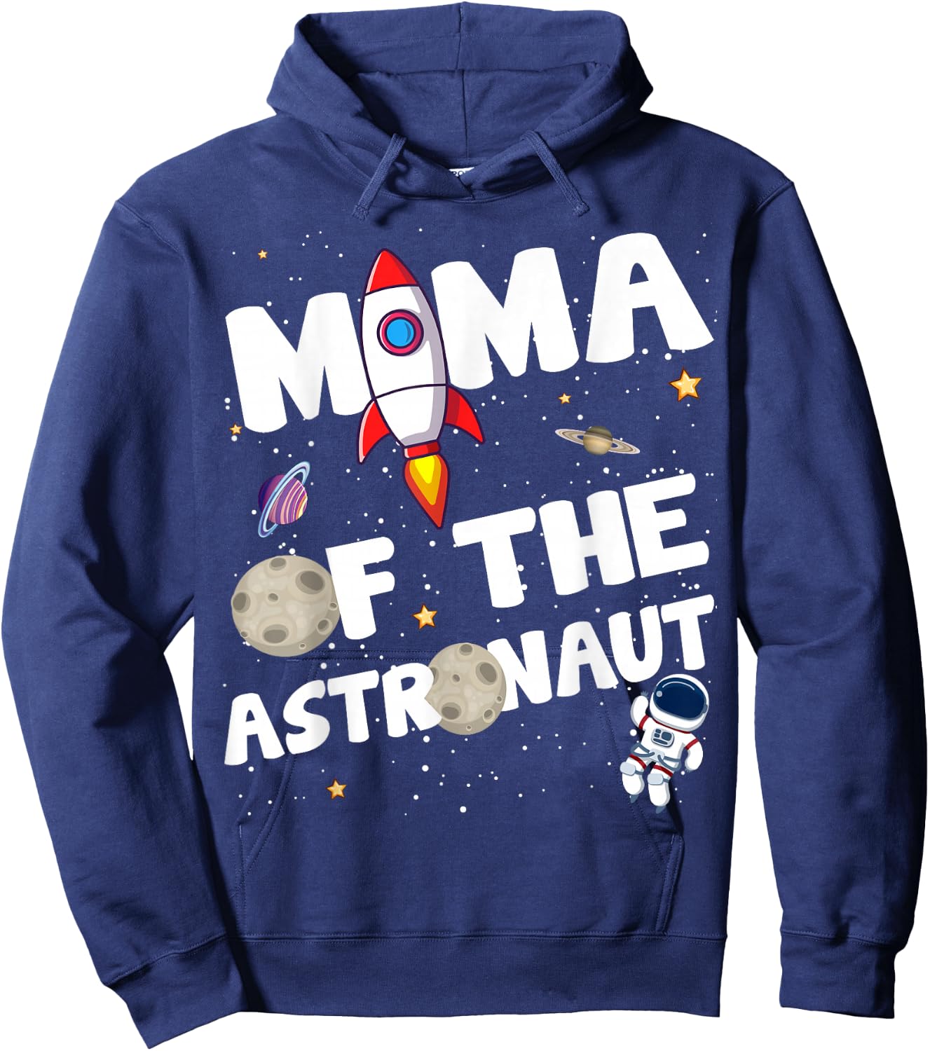 Mama of the Astronaut Space Theme Birthday Party Mom Hoodie - Hoodie | Navy