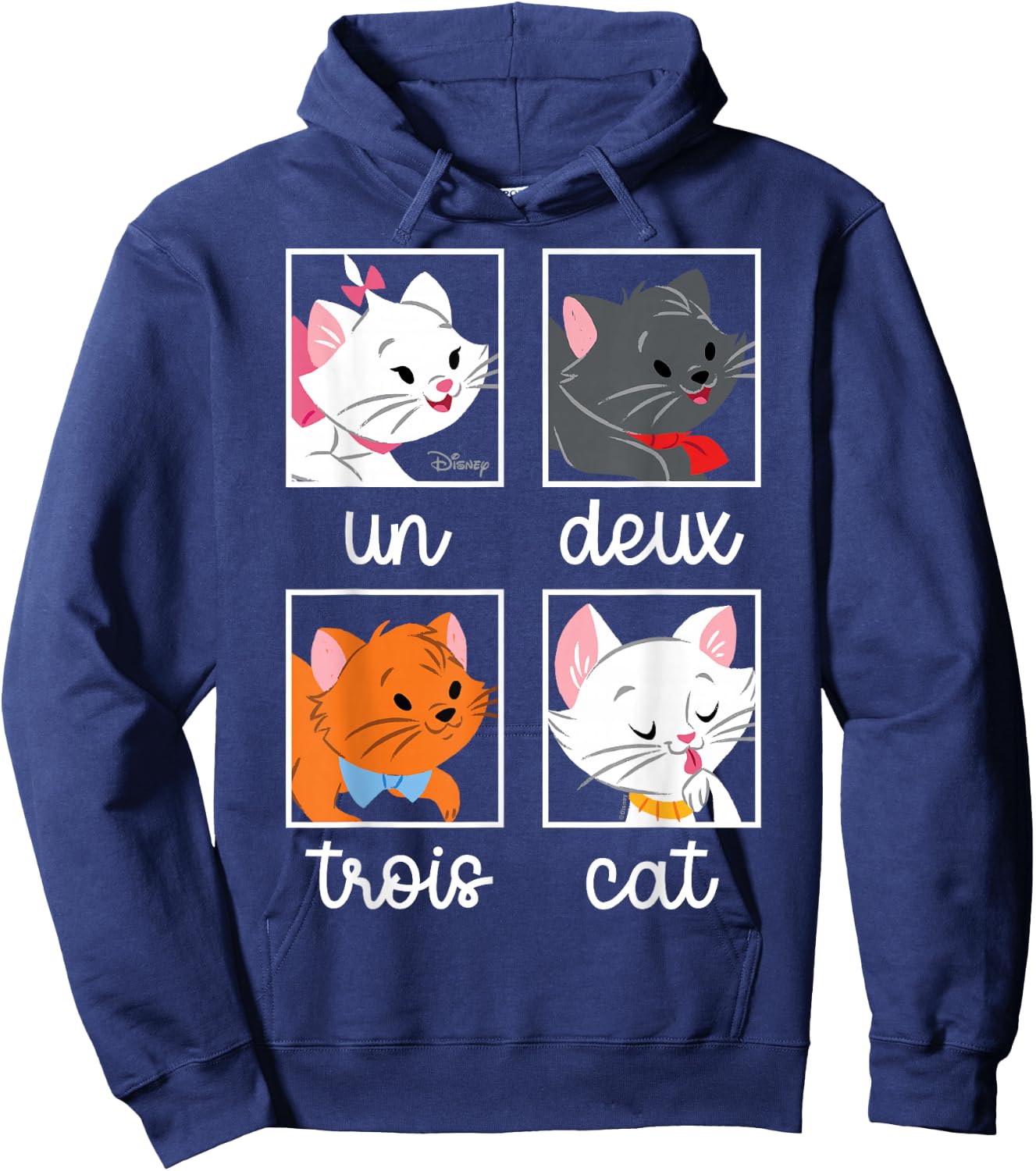 The Aristocats - Un Deux Trois Cat Character Squares Hoodie - Hoodie | Navy