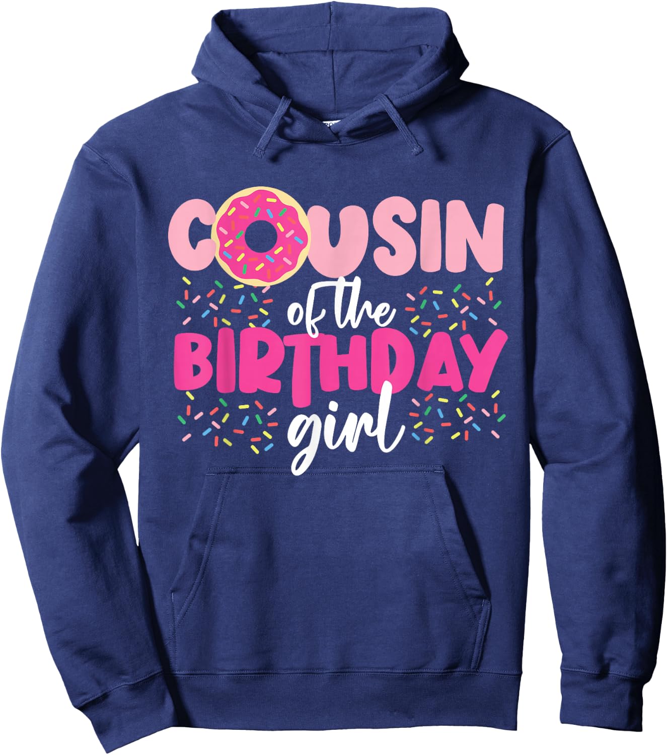 Cousin Of The Birthday Girl Donut Hoodie - Hoodie | Navy