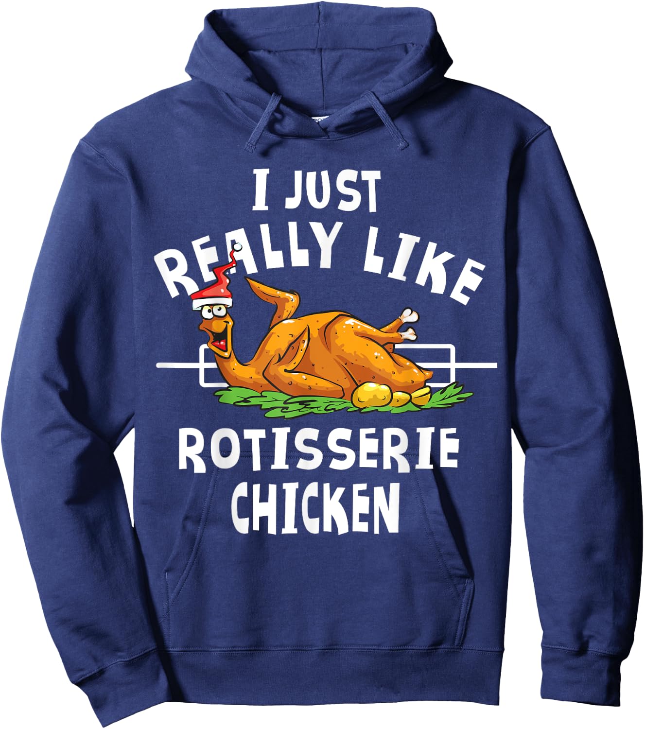 Rotisserie Chicken Apparel - Funny Chicken Lover Christmas Hoodie - Hoodie | Navy